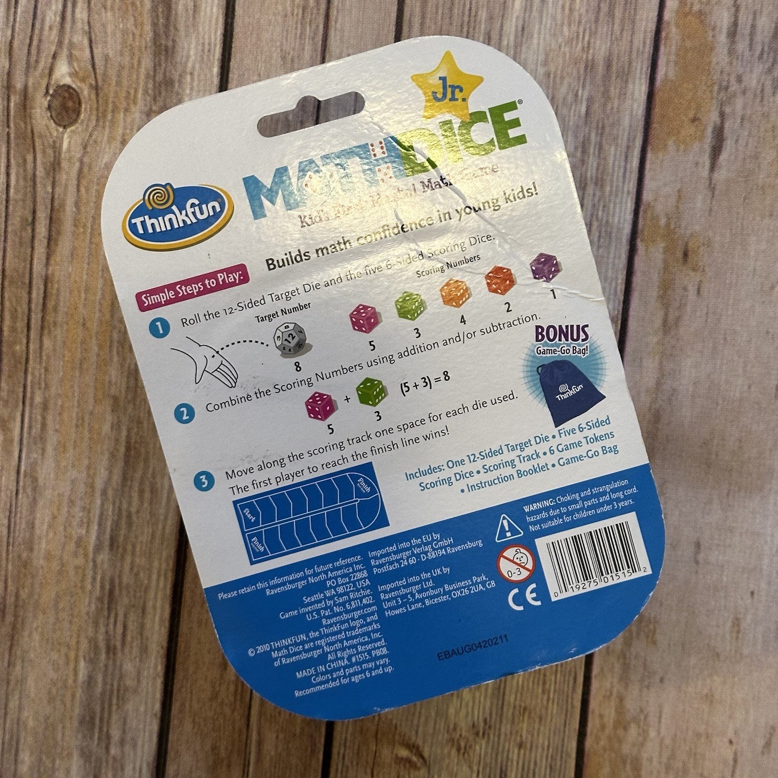Thinkfun Jr. Math Dice Game Kids First Mental Math Game Ages 6+ Educational Game
