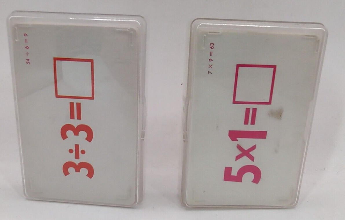 Vtg Whitman Flash Cards Multiplication Division Complete Plastic Cases Lot of 2
