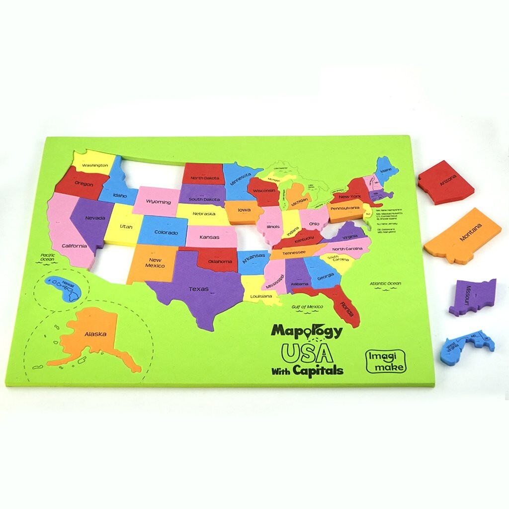 Mapology USA with Capitals- Learn USA States Along with Their Capitals
