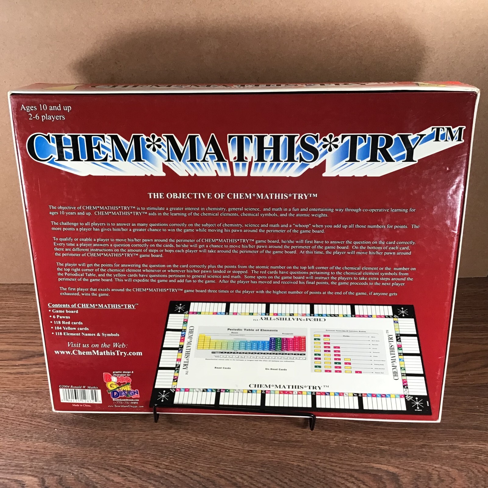 CHEM MATHIS TRY BOARD GAME Metals NonMetals 2-6 Player 10 & Up Science Education