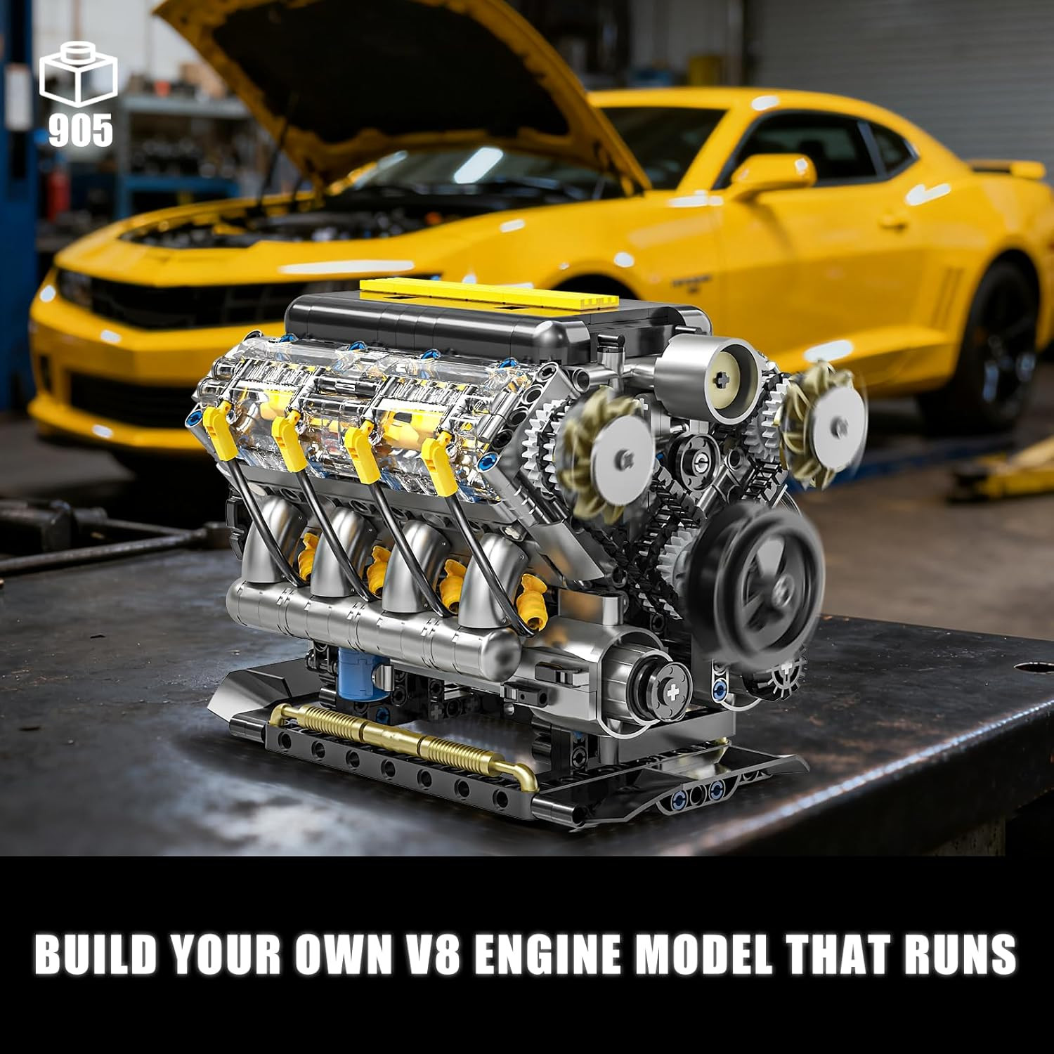 STEM V8 Engine Model Kit – 905 PCS Educational Toy for Teens & Adults