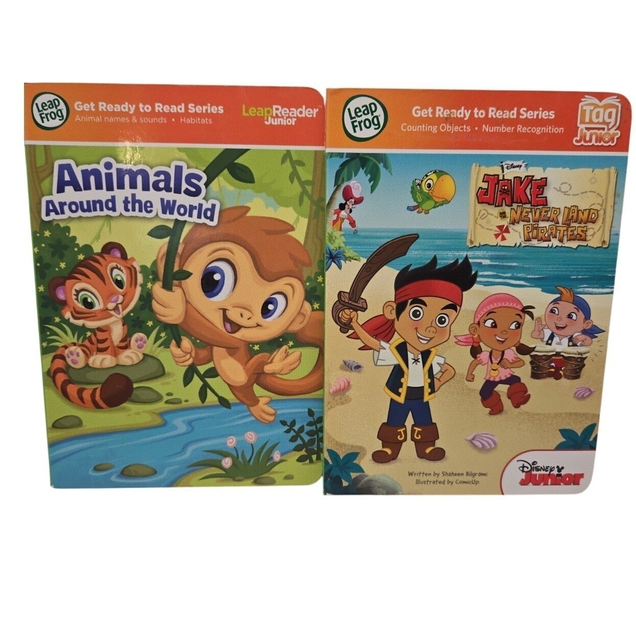 LeapFrog Tag Junior Books Lot of 2 Get Ready to Read Disney Animals Hard Cover