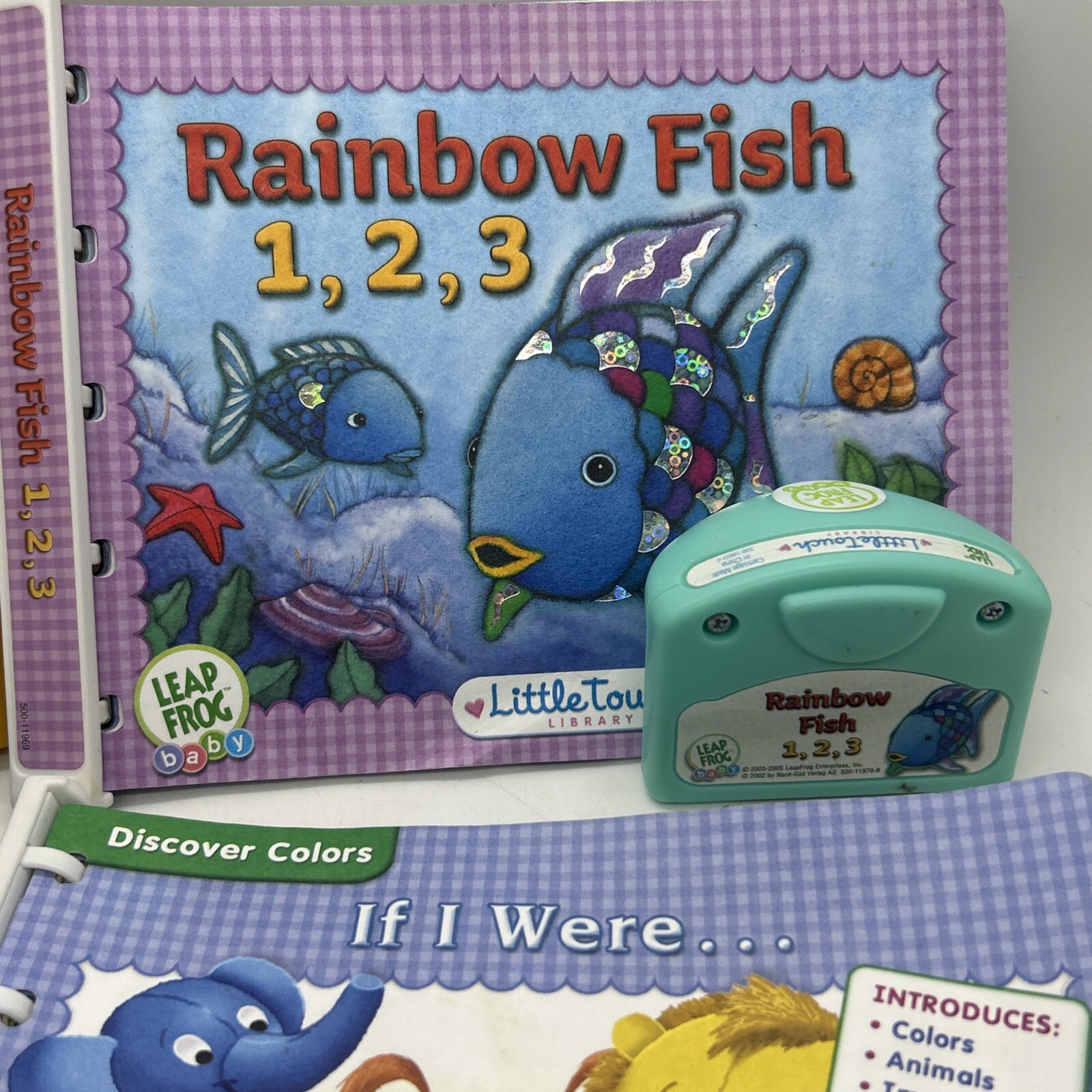 Leap Frog Baby 4 Pack Dora, Rainbow Fish, Disney Pooh, & If I Were Books & Cartr