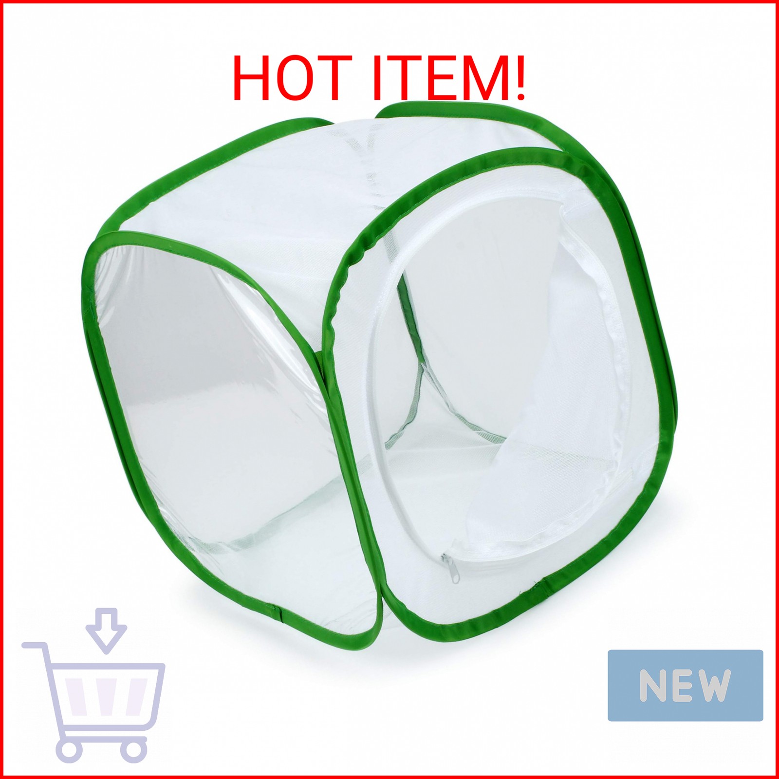 RESTCLOUD Insect and Butterfly Habitat Cage Terrarium Pop-up 12 X 12 X 12 Inches