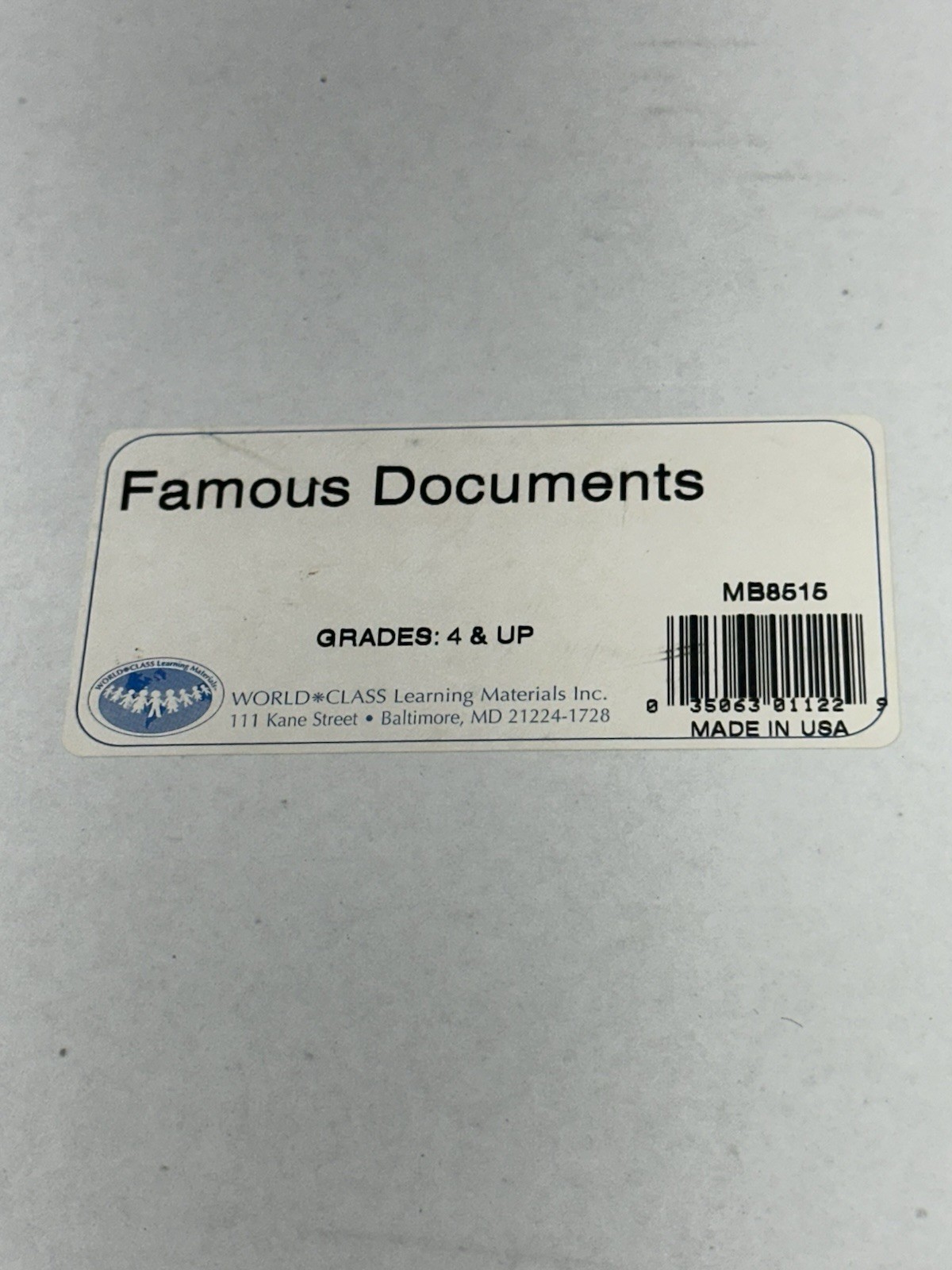 4th Grade Ed 30 Poster Size Famous American Founding Documents + Teacher Guide