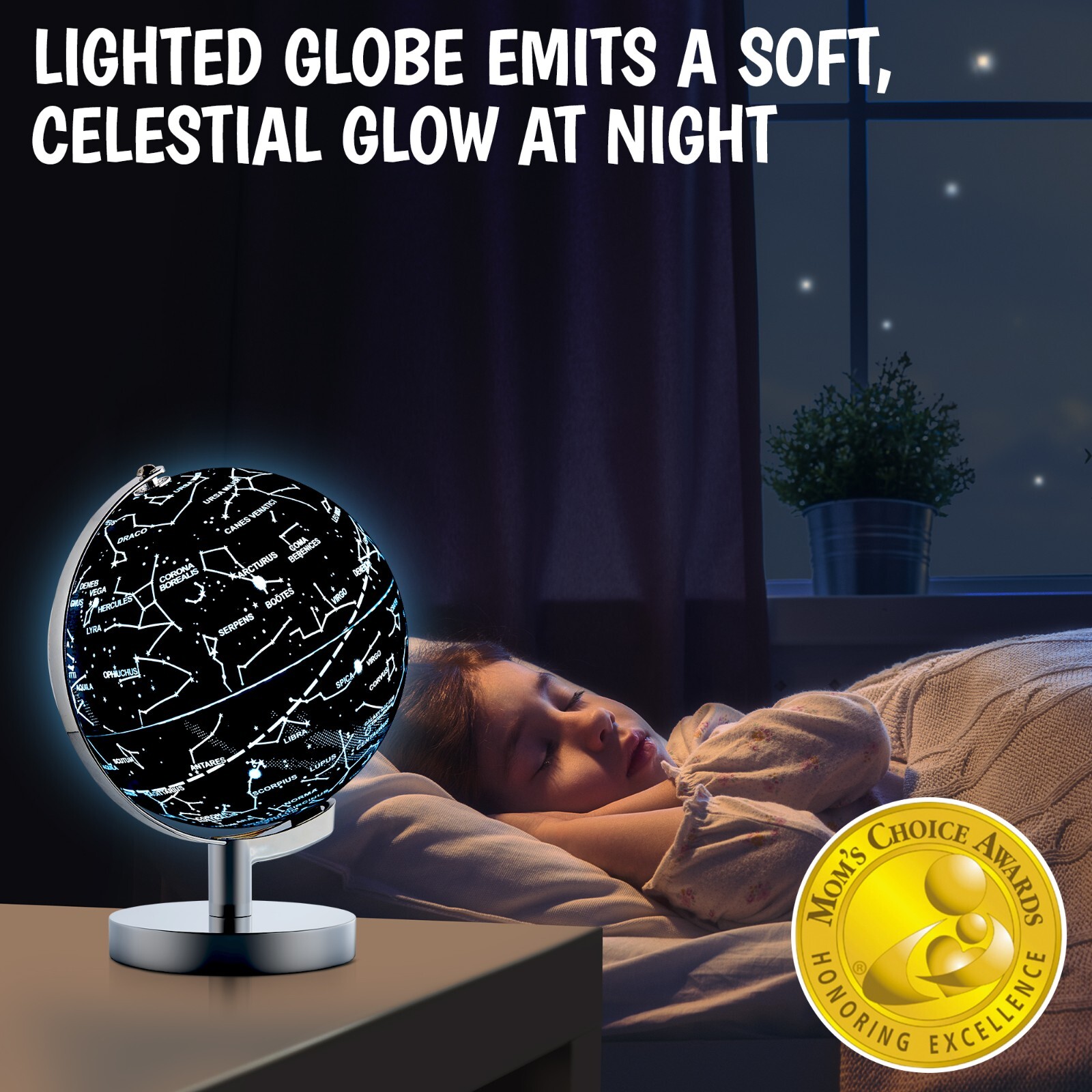 USA Toyz Illuminated Globe of the World with Stand – 7.2″ Diameter