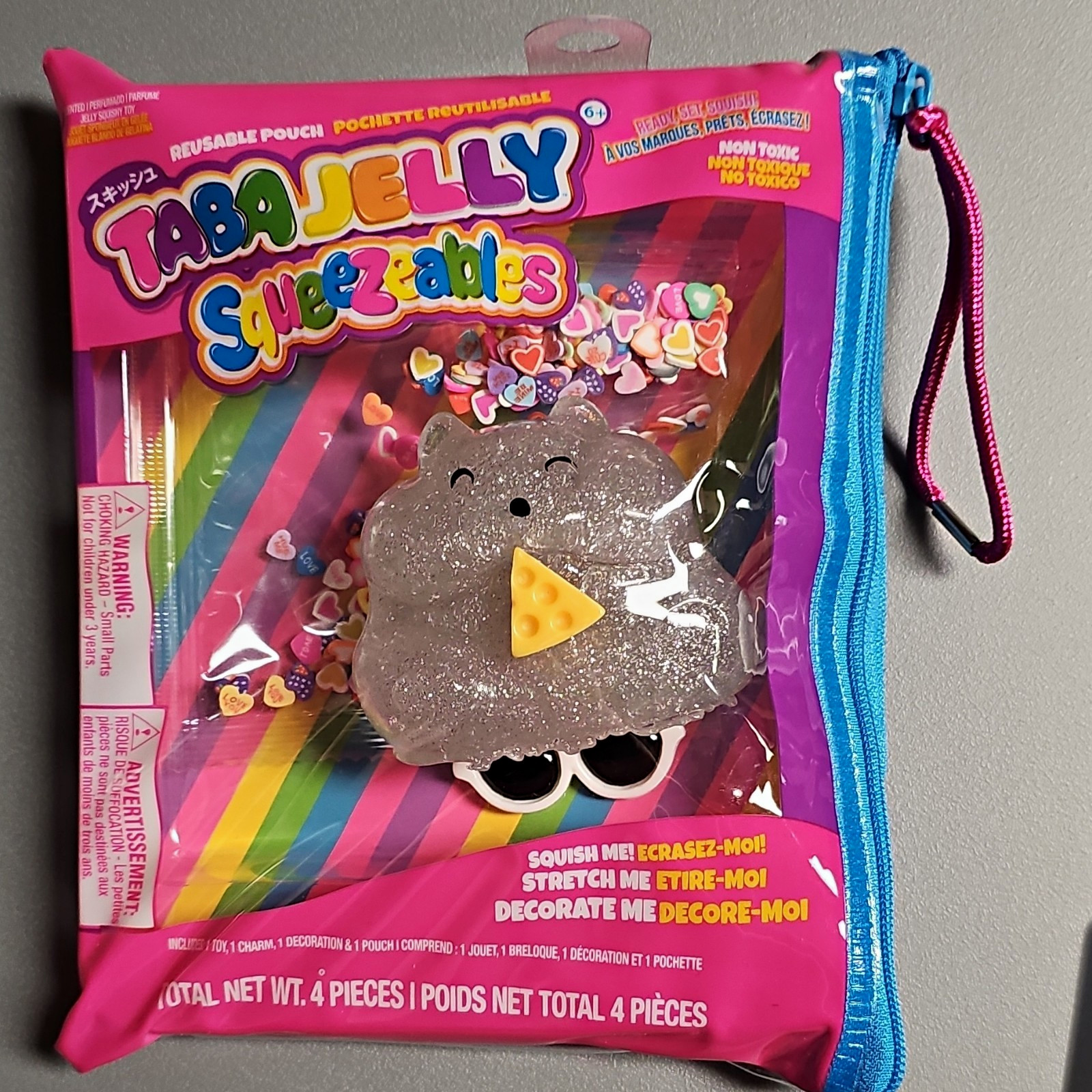 Taba Jelly Squeezables Gray Bear Squishy Squeeze Toy Yellow/Gray 5191217