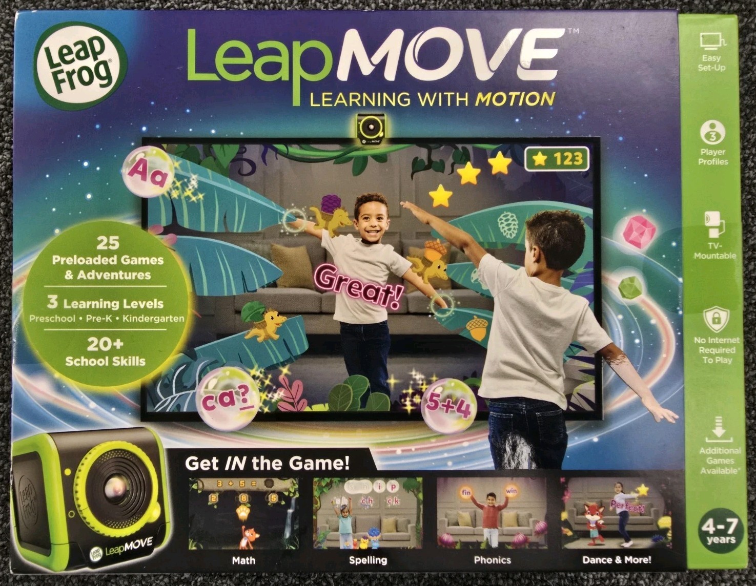 NEW LeapFrog LeapMove Gaming Console Motion-Based Learning 25 Preload Games