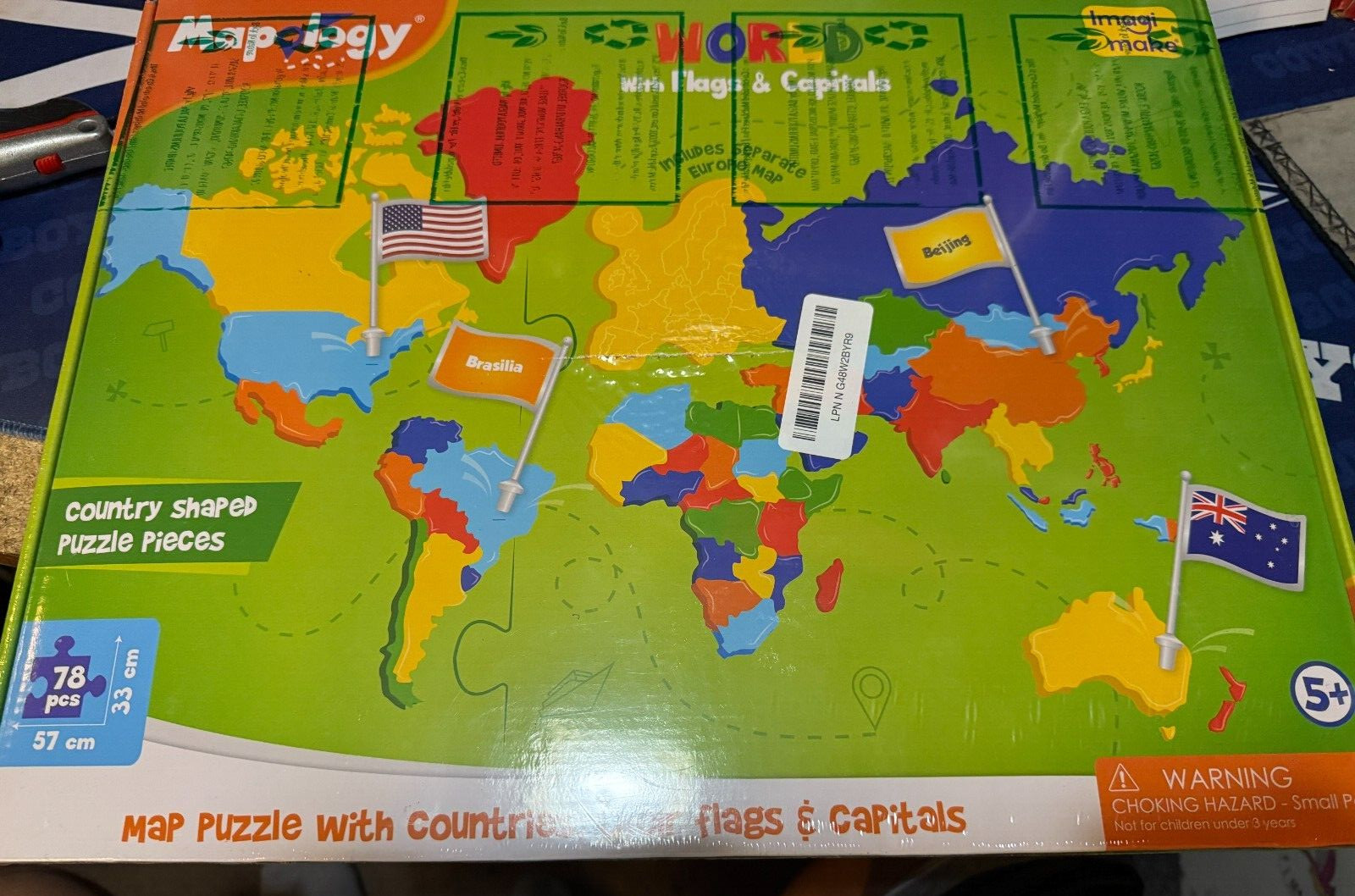 Mapology —–World Map Puzzle with Flags & Capitals