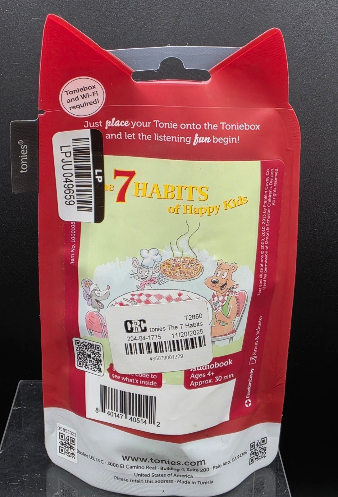 Tonies Audiobook “The 7 Habits Of Happy Kids” Ages 4+ Audio Figure For Toniebox