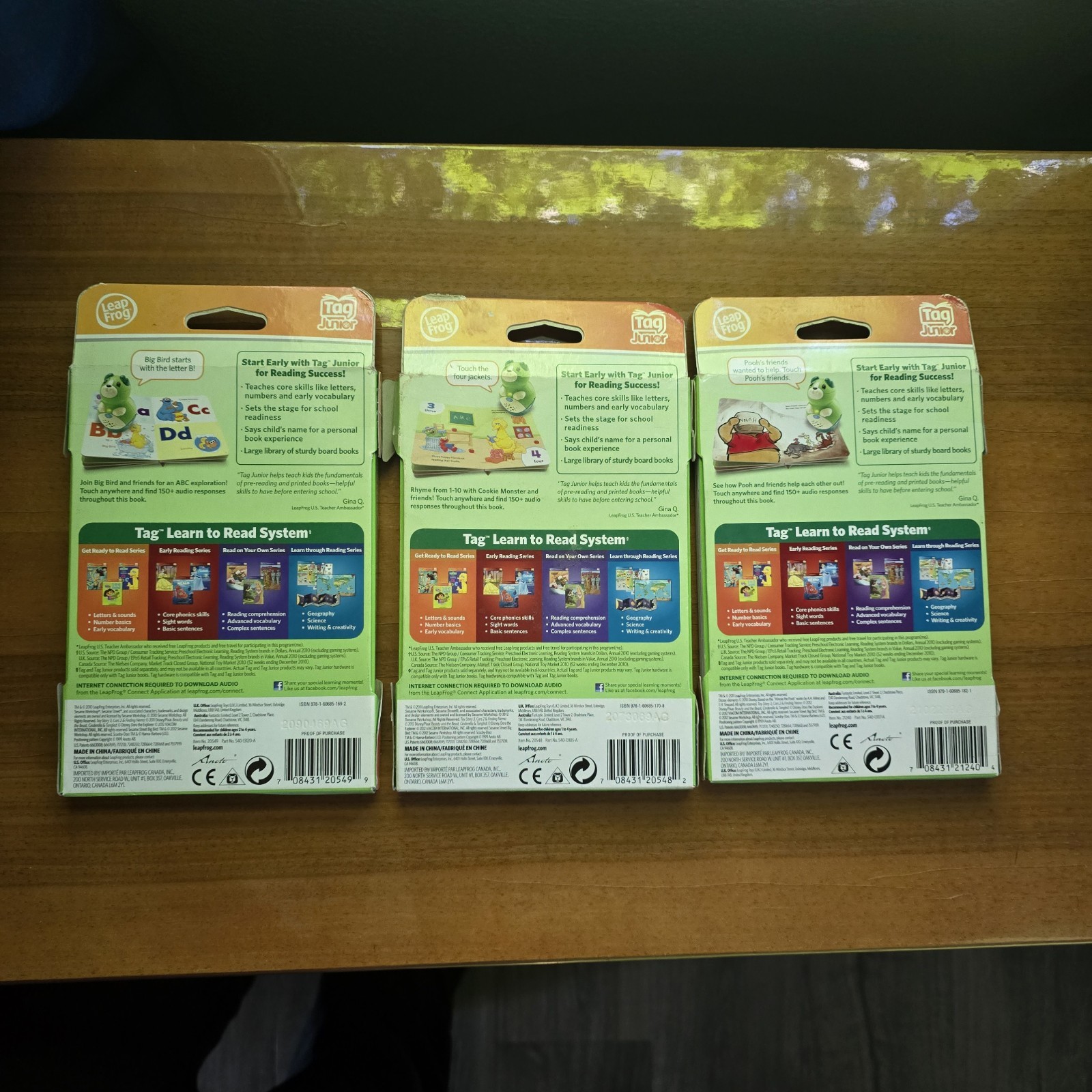 LeapFrog Tag Junior Learn to Read Books Lot Sesame Street Winnie the Pooh NEW