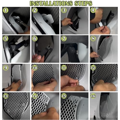 Side Intake Mesh Grille Guard Set Compatible with Side air intake mesh-silver