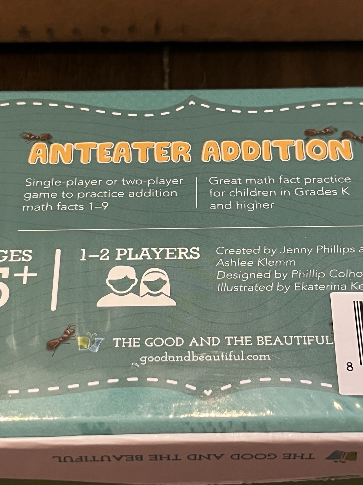 The Good and Beautiful Anteater Addition Card Game – New – Sealed