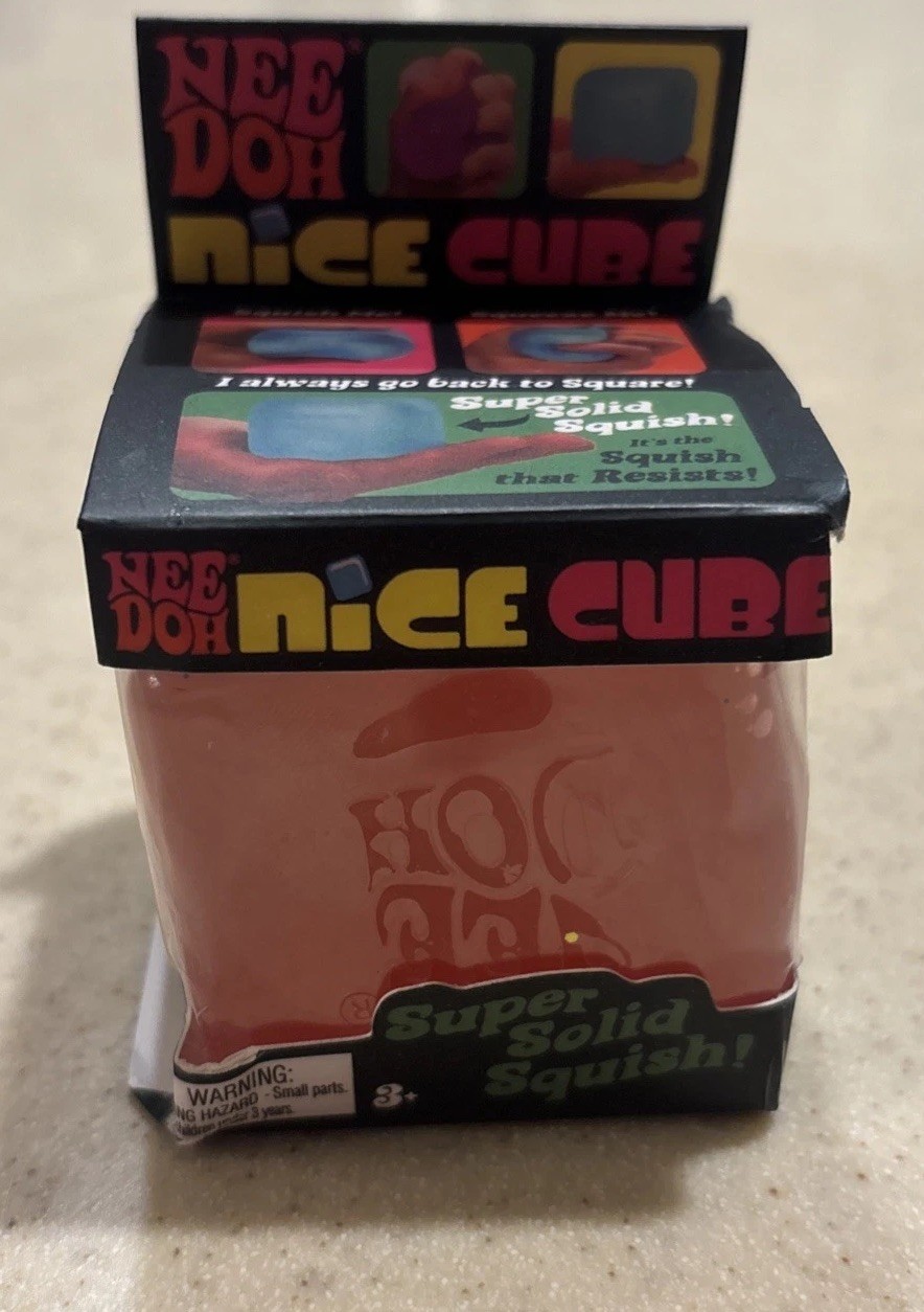 HOT 🔥 NeeDoh Nice Cube Nee Doh Squishy Clear Cube 🩷 Pink!