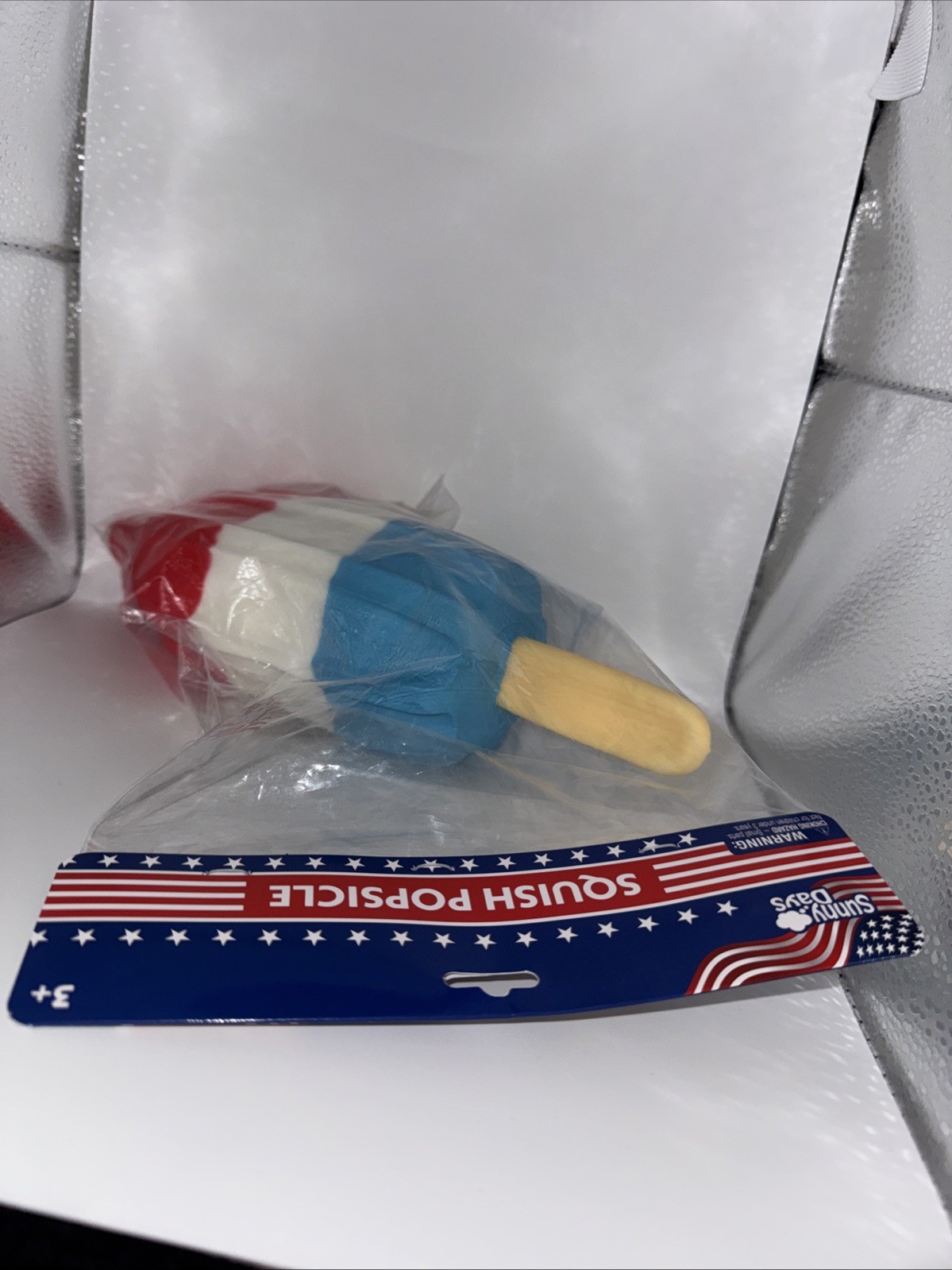 Sunny Days Squishy Popsicle Rocket Pop Jumbo Size Red White Blue New Sealed