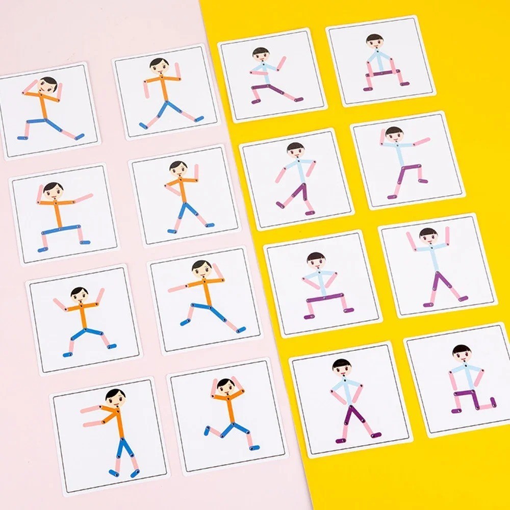 Sport Wooden Man Material DIY Puzzle Toys Boards Educational Game