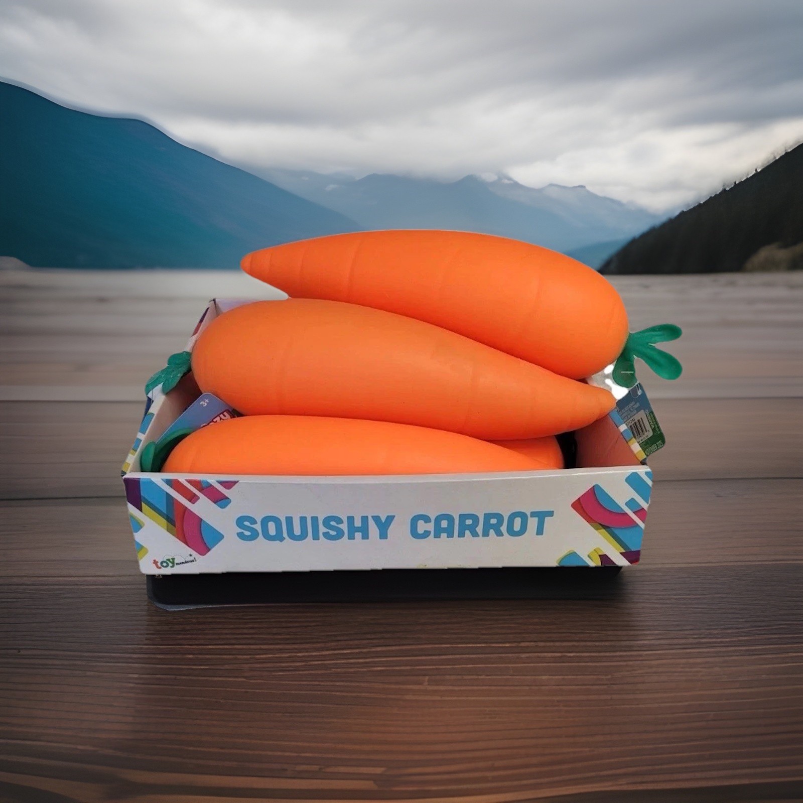 Squishy Carrot Orange Squishy Toy Stress Relief Sensory Fun. Toy Mendous (each)