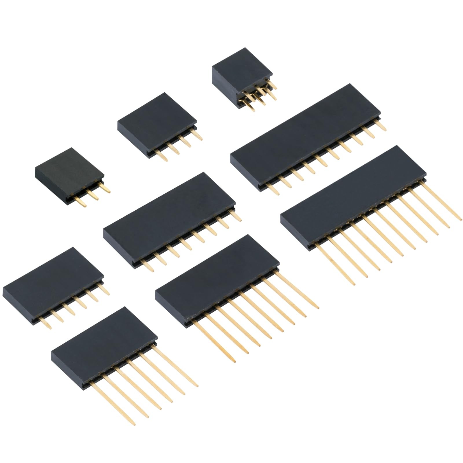 122 Pcs 2.54mm Female Header Pins Kit 3 4 6 8 10 40 Pin PCB Connector Set