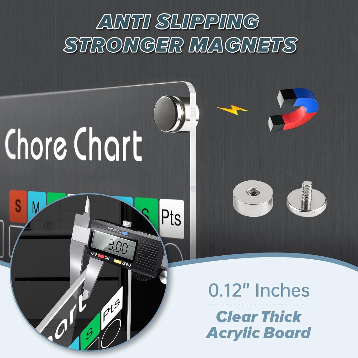 Acrylic Magnetic Chore Chart for Kids/Teens/Adults, 9.5″X12″, Reusable Chore Che