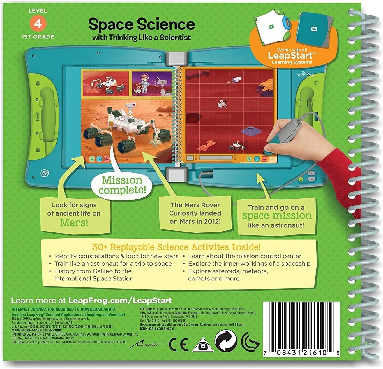 LeapFrog LeapStart Space Science Activity Book Level 4, 1st Grade Ages 5-7