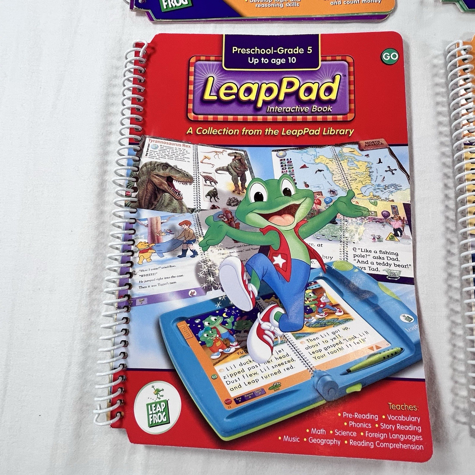LeapFrog LeapPad Leap 4 Books 3 Cartridge PreK To 1st 4-6 Years Math Reading