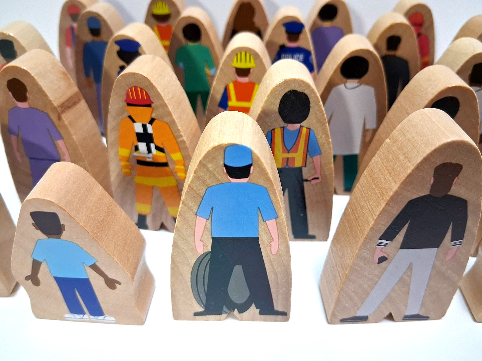 Constructive Playthings Community Helpers 25 Wood Pieces; 2″-2.5″ Tall