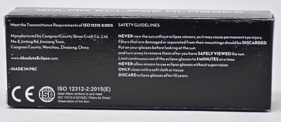 Gravitis Glow-in-the-Dark Solar Eclipse Glasses