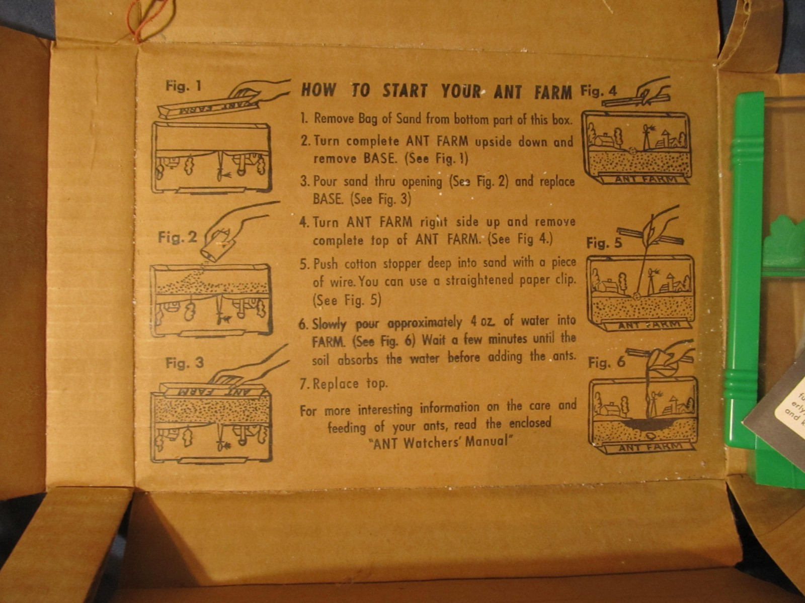 1967 Uncle Milton’s ANT FARM, Ant Watcher’s Manual, with original mailer