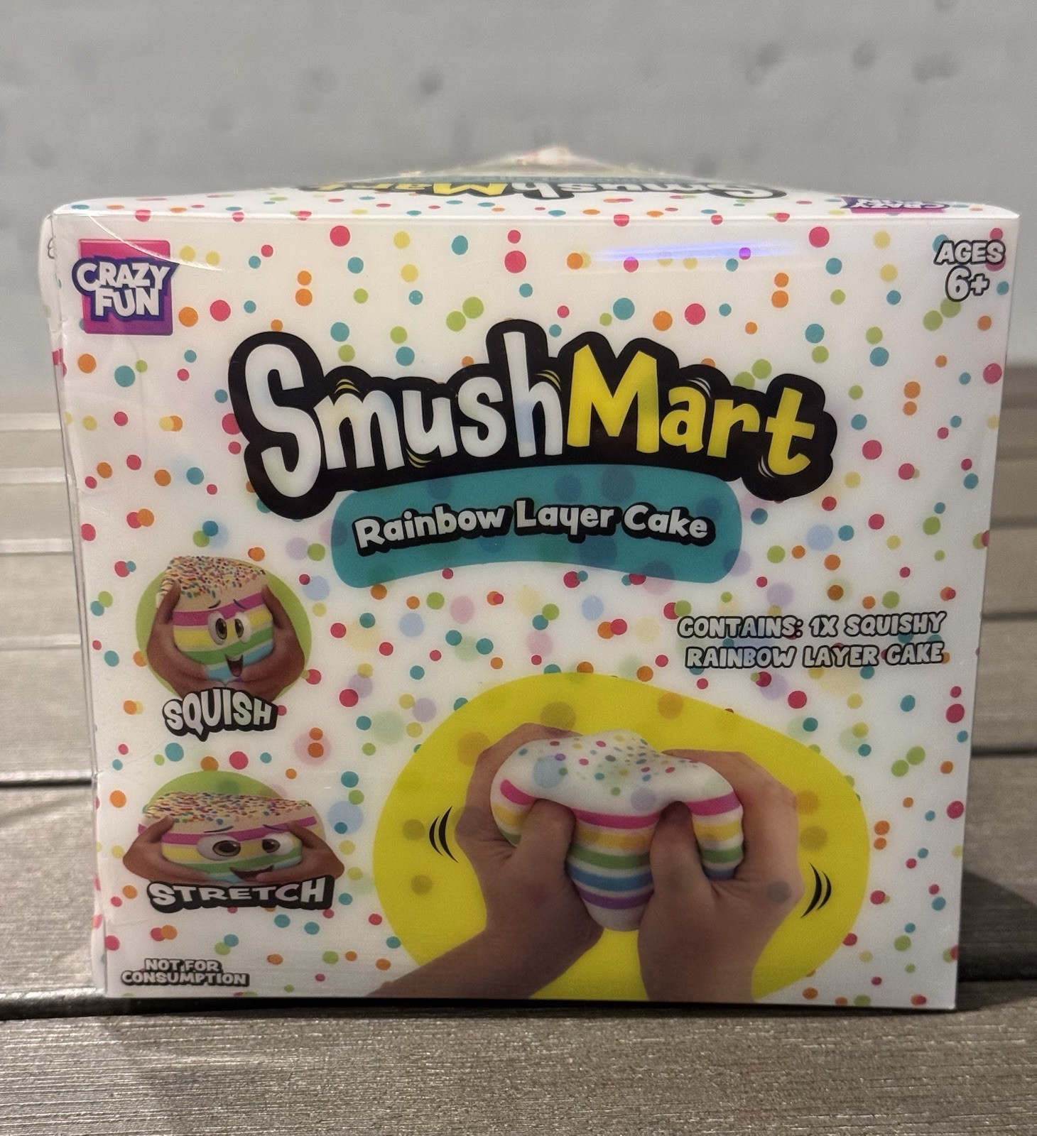 New Crazy Fun SmushMart Rainbow Layer Cake 🌈🍰 Squishy Squeeze Toy Five Below