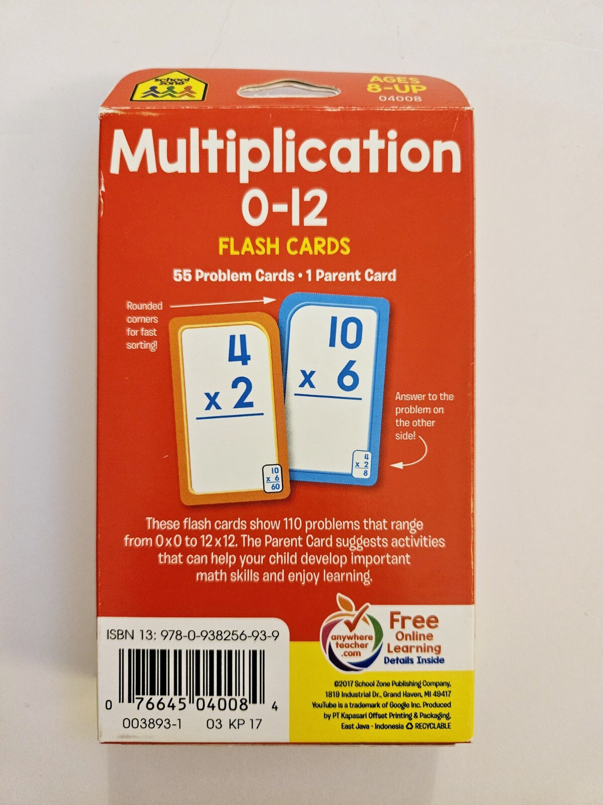 5 Pack School Zone Flash Cards Ages 4 to 9+ Mathmatics & Numbers Toys-R-Us NIB