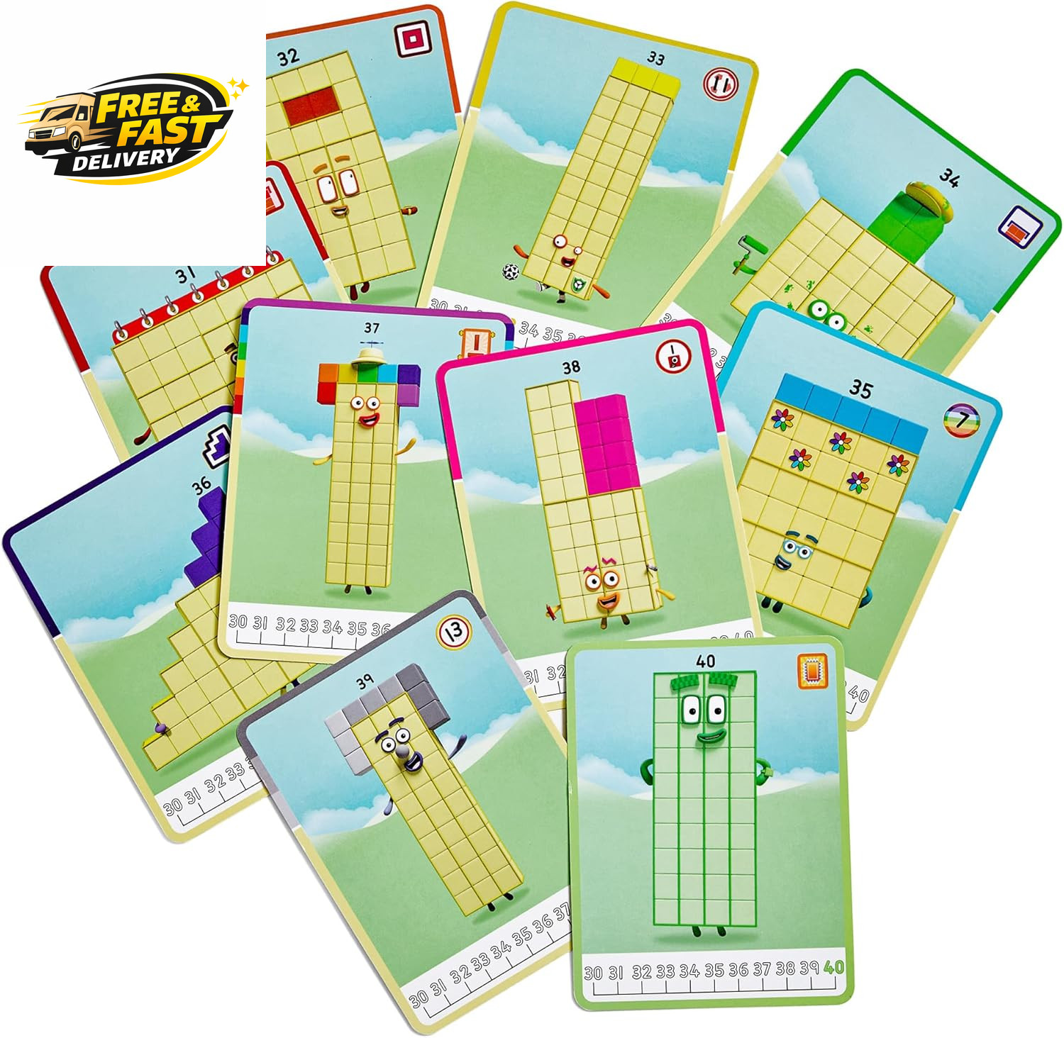 31-40 Mathlink Cubes Activity Set – Learn Numbers & Early Math Skills, Preschool