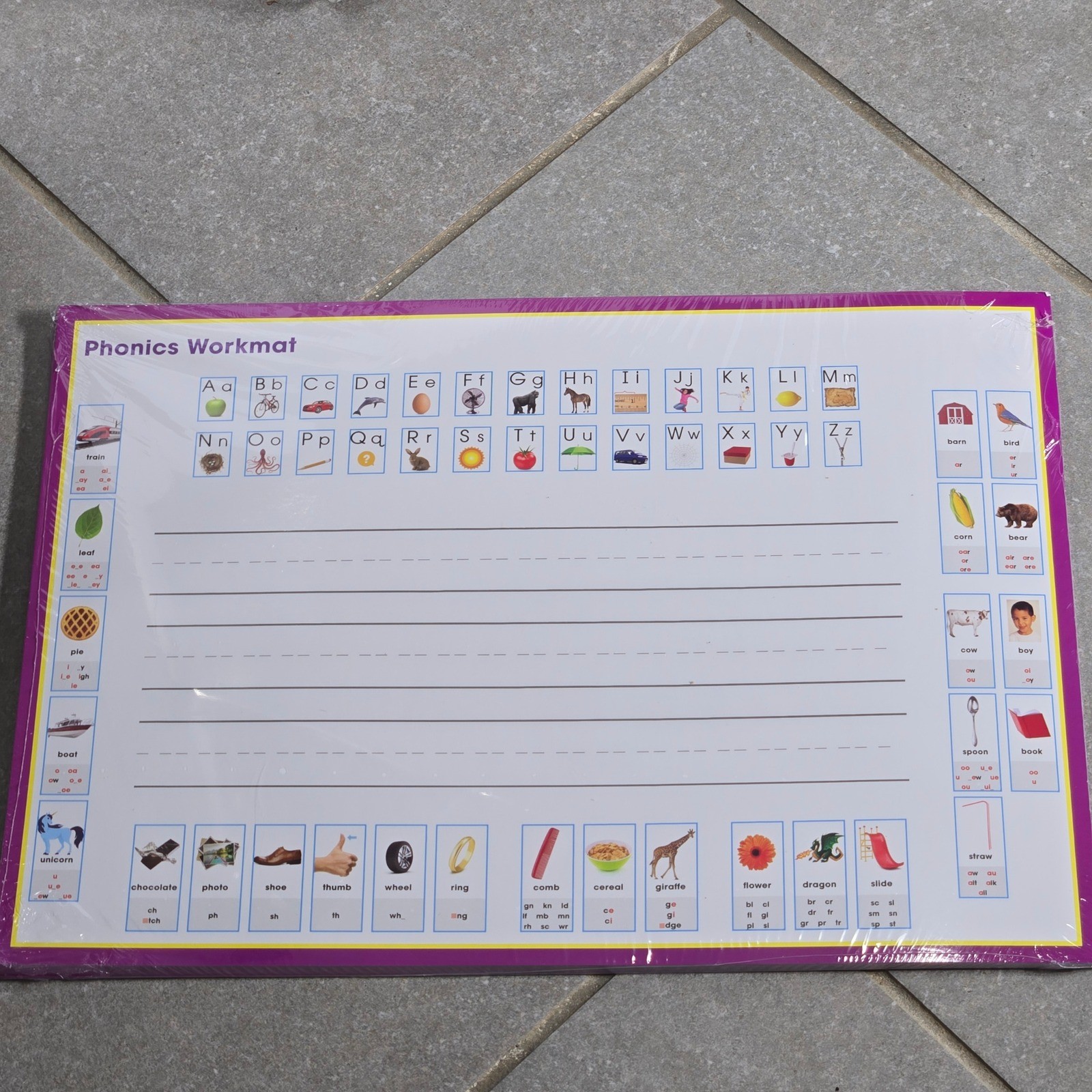 Phonics Workmat Educational Learning Mat Double Sided 17×12 ISBN 9781667701776