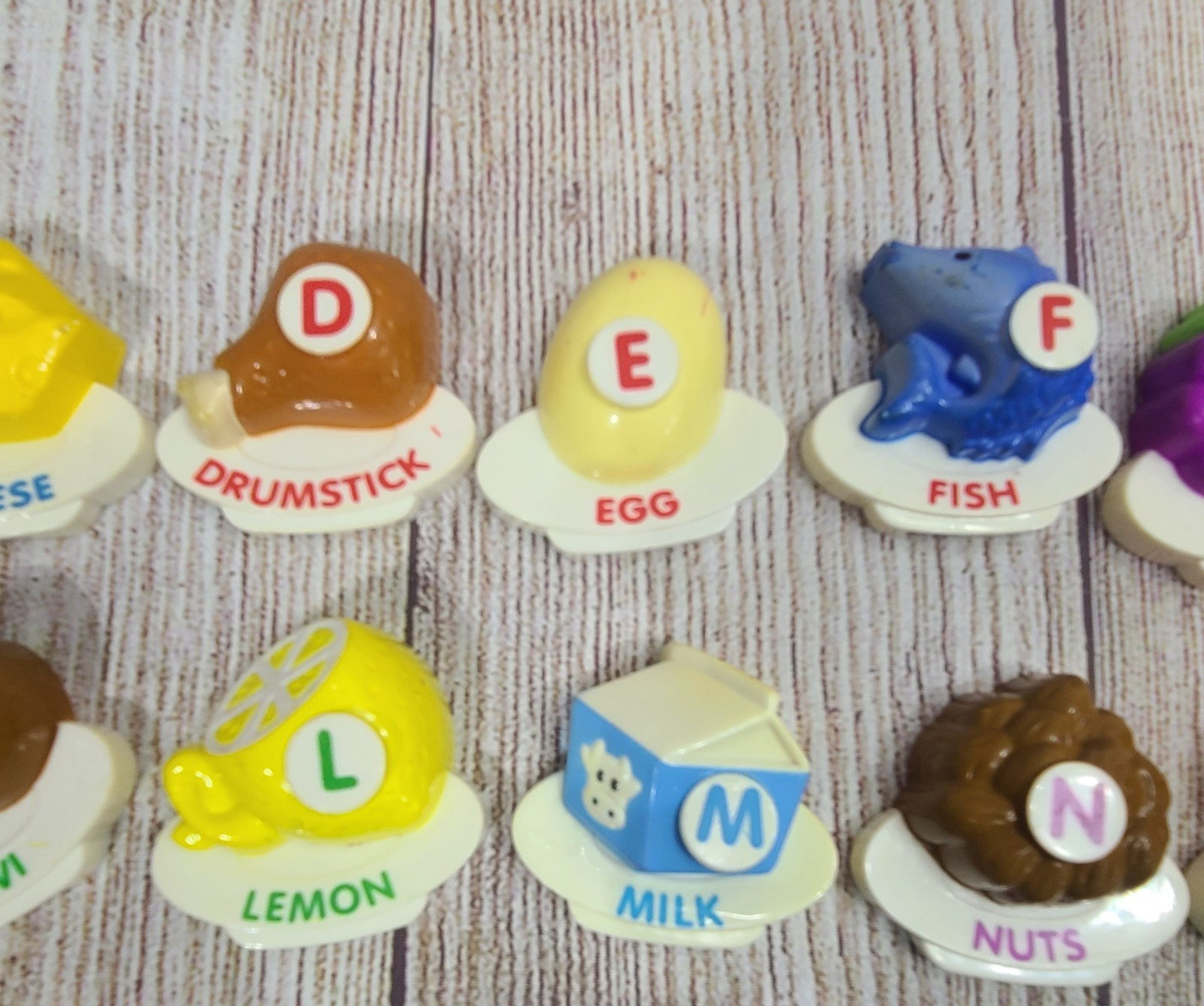 VTech ABC Food Fun Fridge Magnets Complete Replacement Set of 26 Phonics