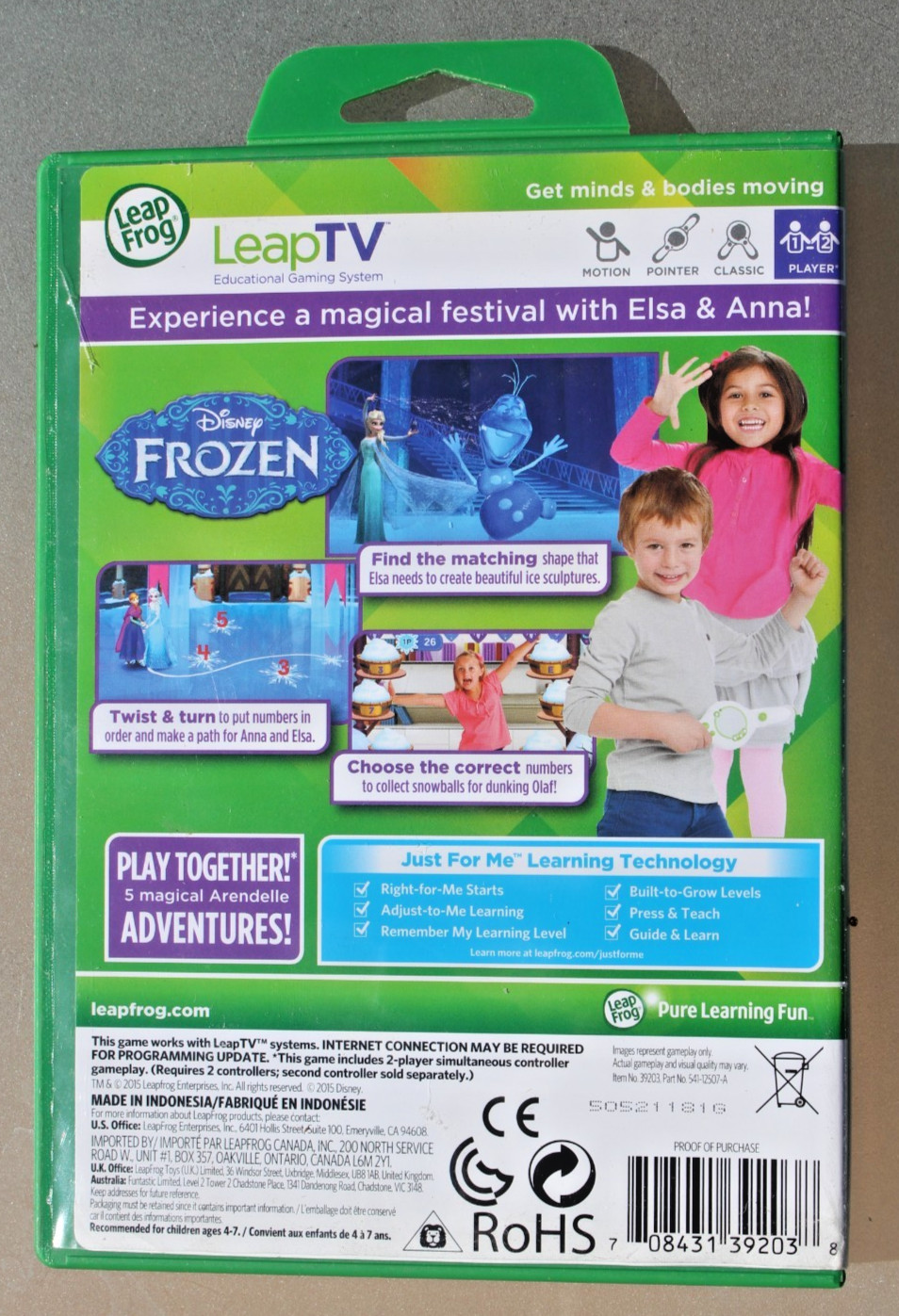 Leap Frog Educational Game Disney Frozen Mathematics 4-7 Years Old Leap TV