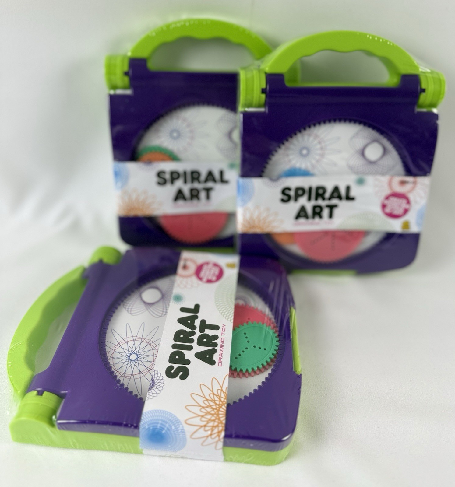 NEW Spiral Art Drawing Toy, Big Time Toys, Travel Size, Lot Of 3, 4 Wheels Each