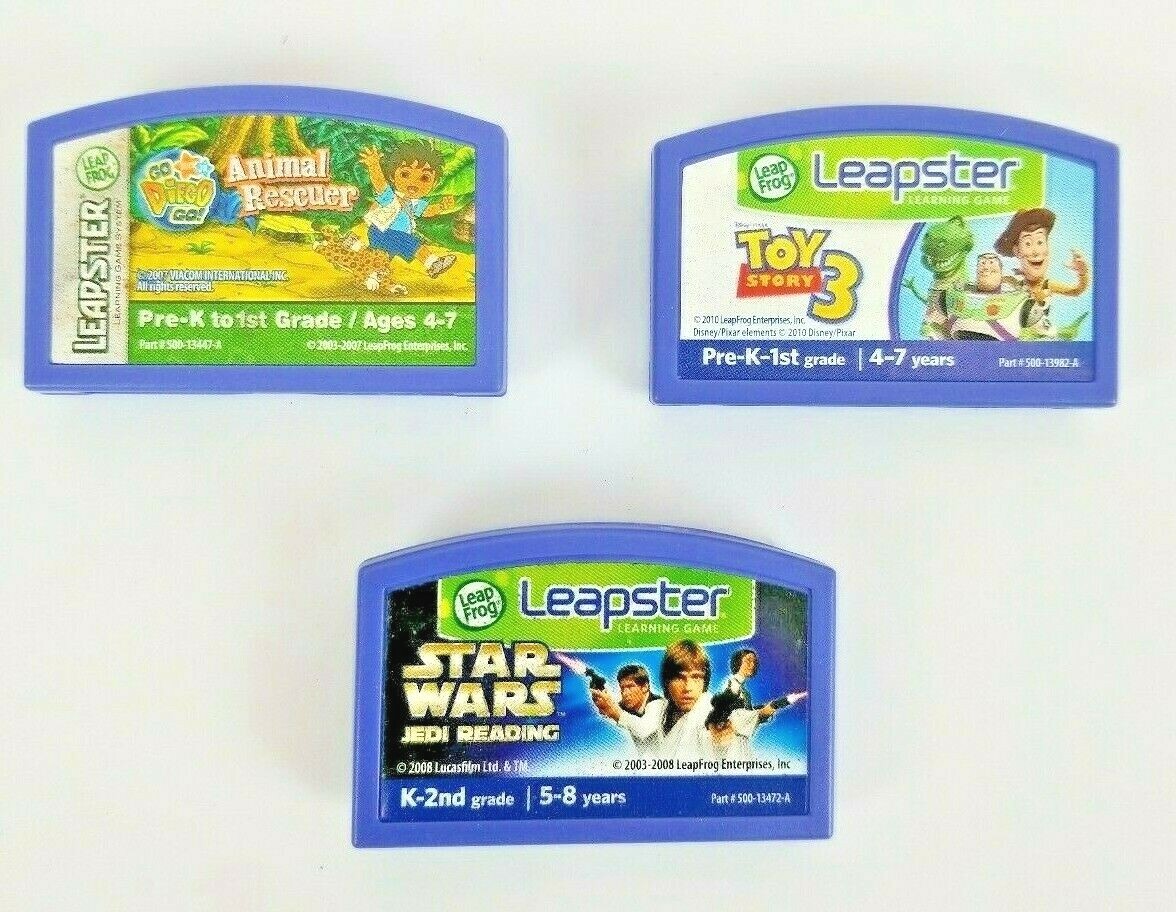 Leap Frog Leapster Lot of 3 game Cartridges Only Age 4 – 7 years & 5 – 8 years