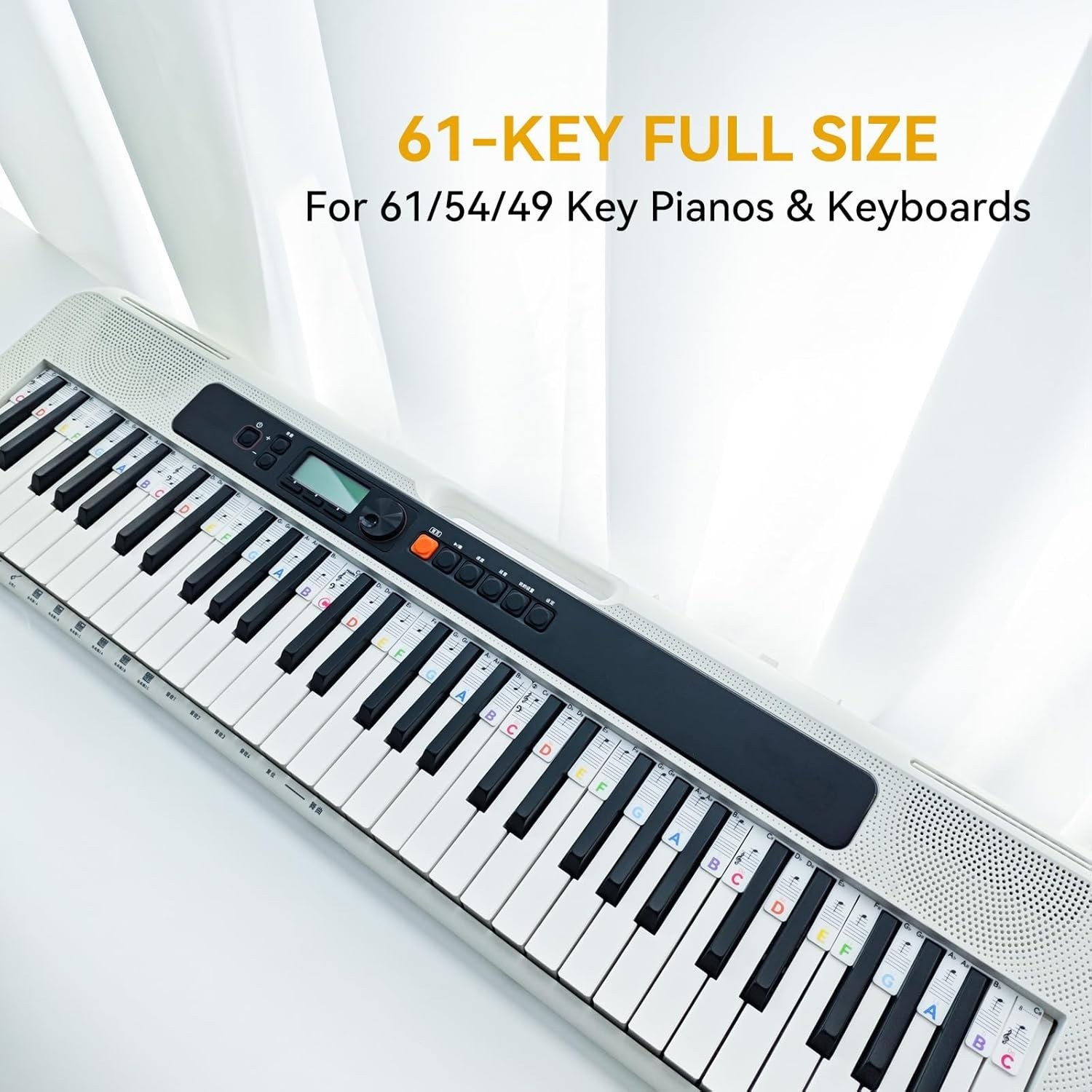 Piano Note Strips with Solfege Do Re Mi, Removable Piano Keyboard Stickers, P…