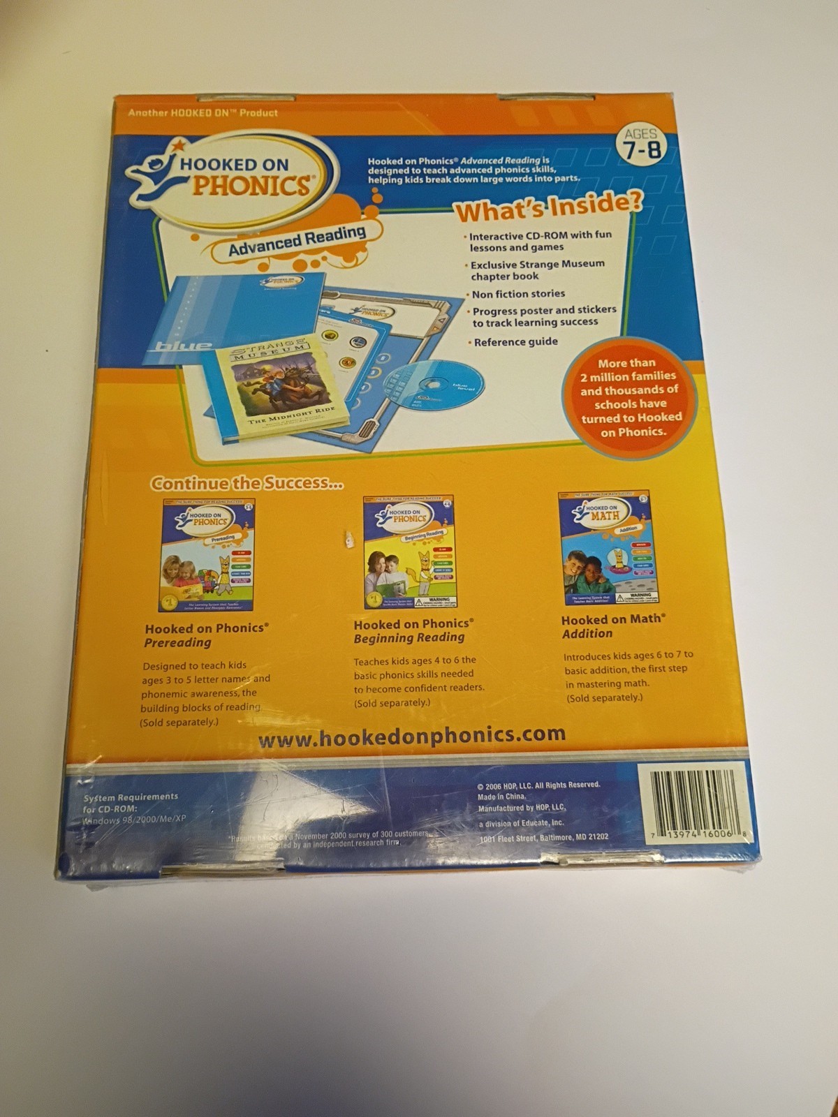 HOOKED ON PHONICS – Advanced Reading Ages 7-8 Essentials Edition NEW Sealed