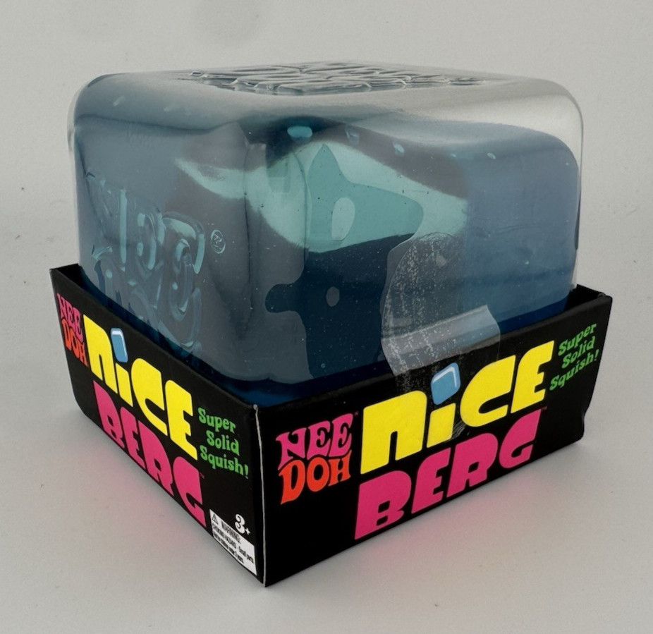 NeeDoh Nice Berg Blue XL Giant Nee Doh Niceberg Solid Squish Cube Brand New
