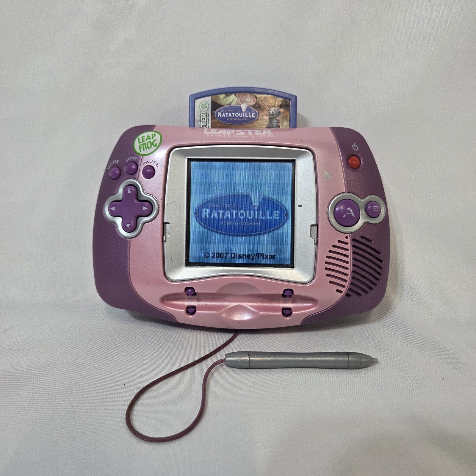 LeapFrog Leapster Learning Game System Pink/Purple with Ratatouille Game – READ