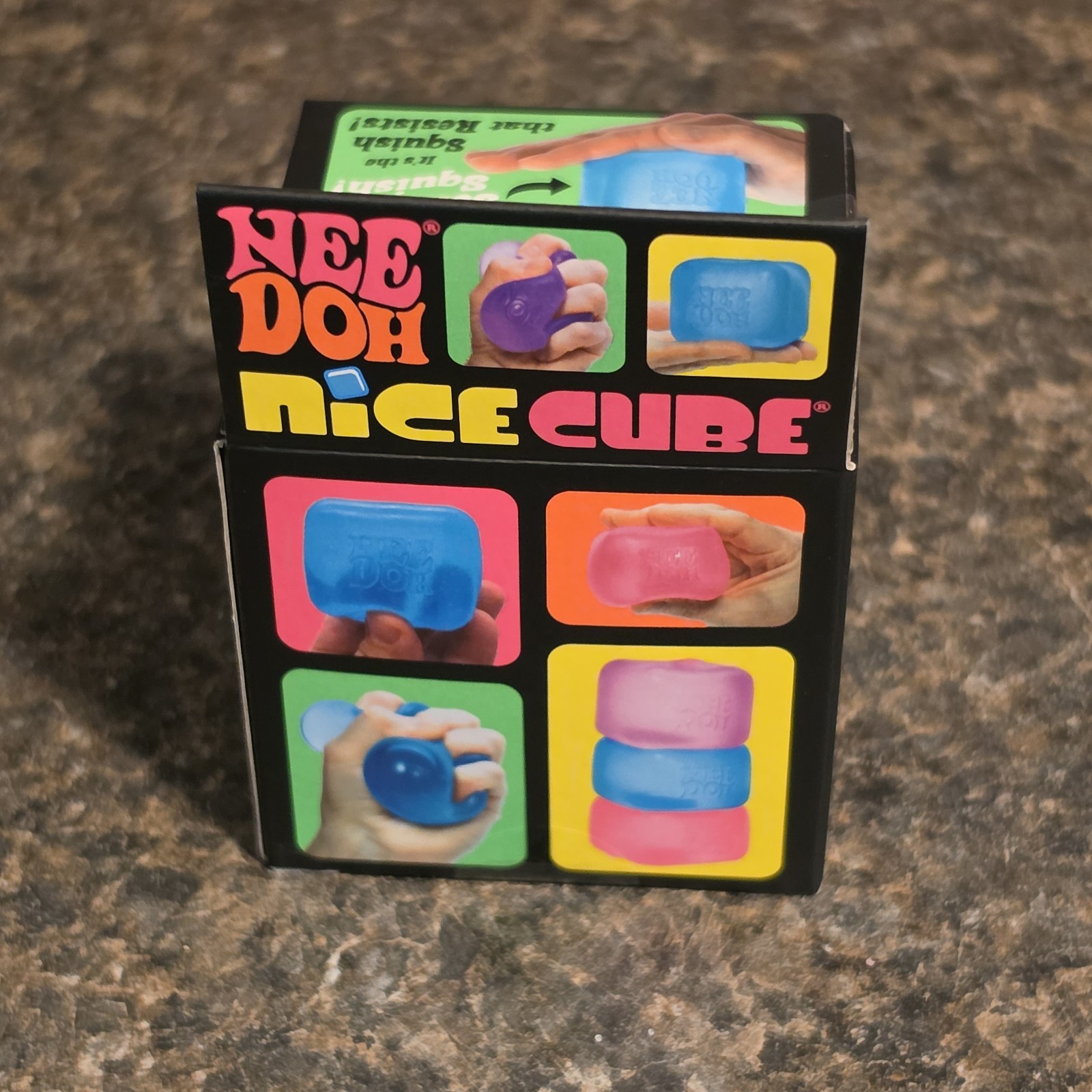 Schylling NeeDoh Nice Cube Purple Stress Ball Sensory Toy Square Shape New