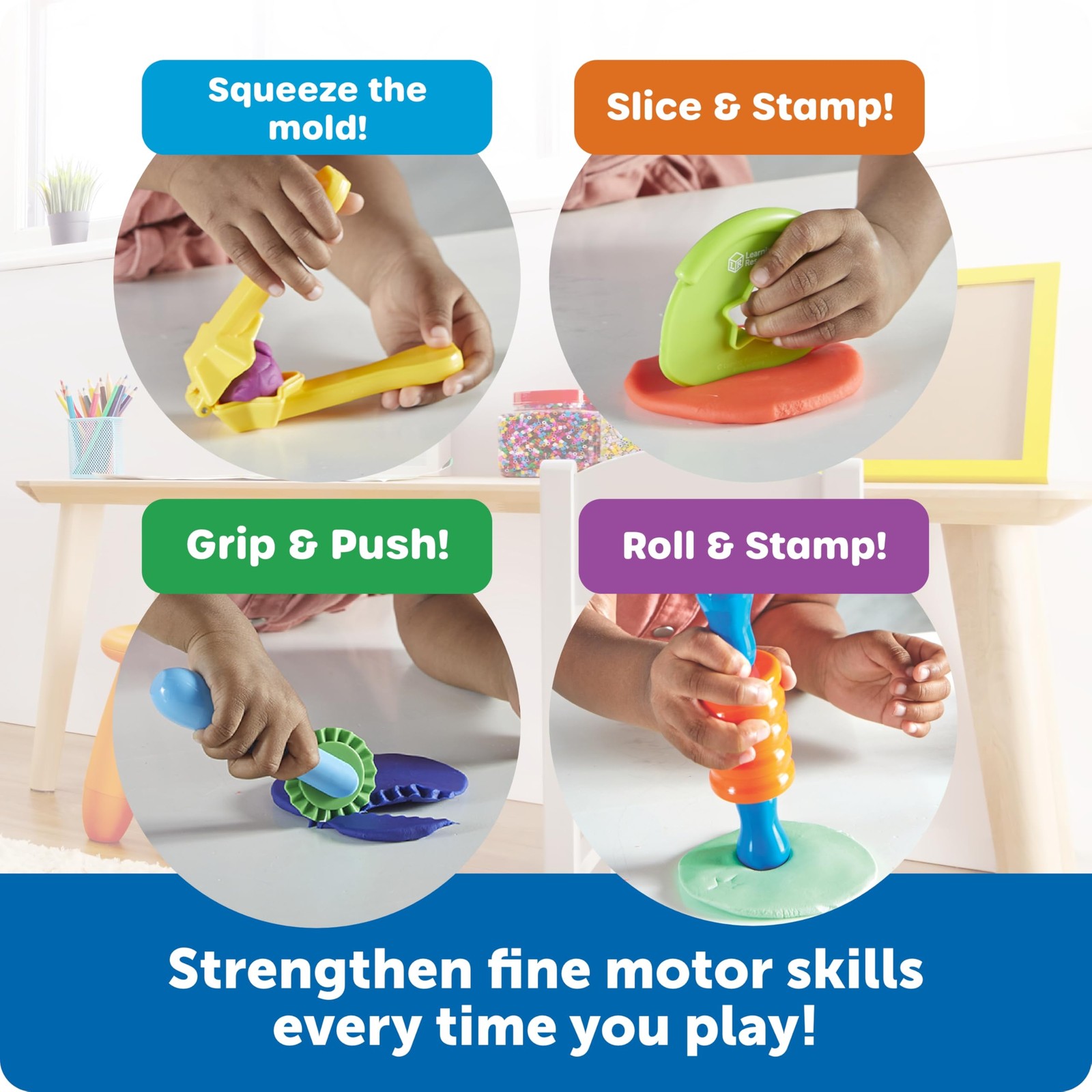Learning Resources Helping 6.25″W x 1.75″L x 1.75″H, Red, Blue, Yellow, Green