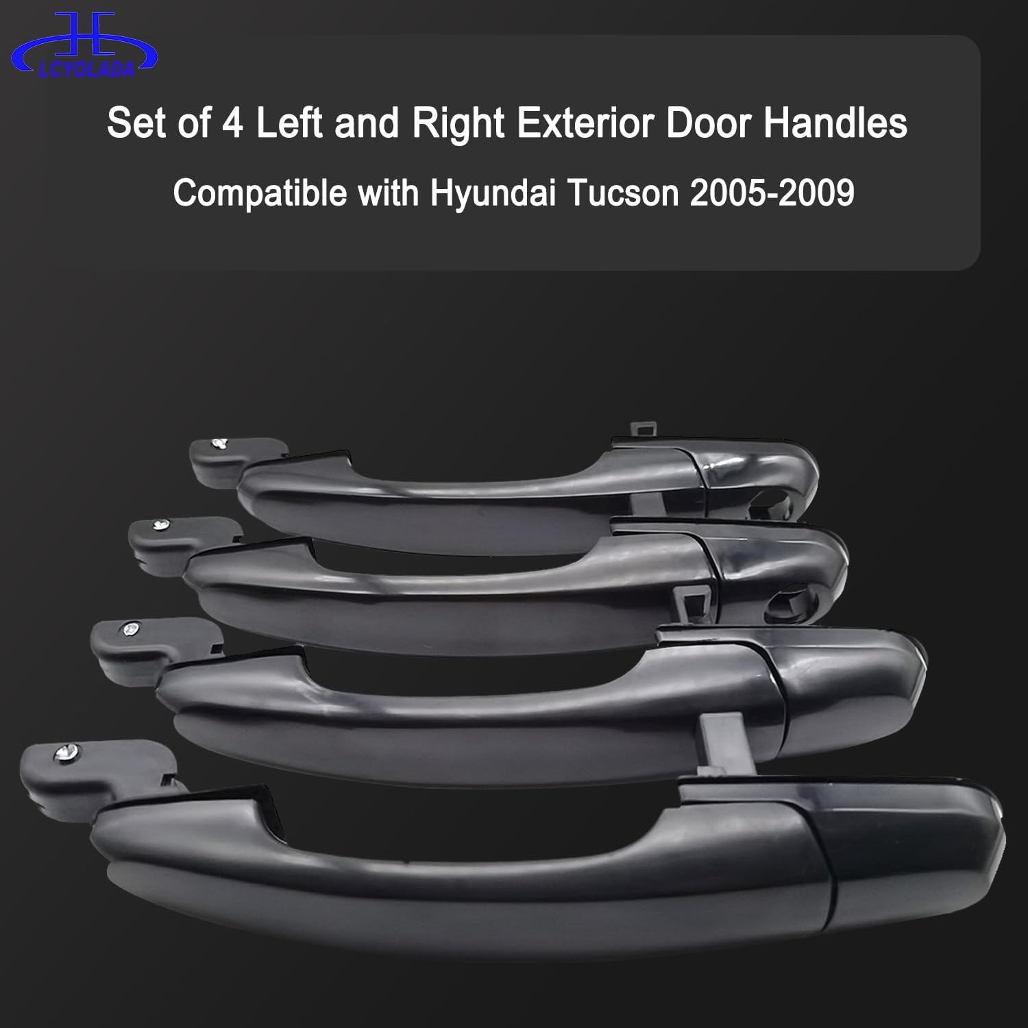 Set of 4 Exterior Door Handles Compatible with Hyundai Tucson 2005 2006 2007 200
