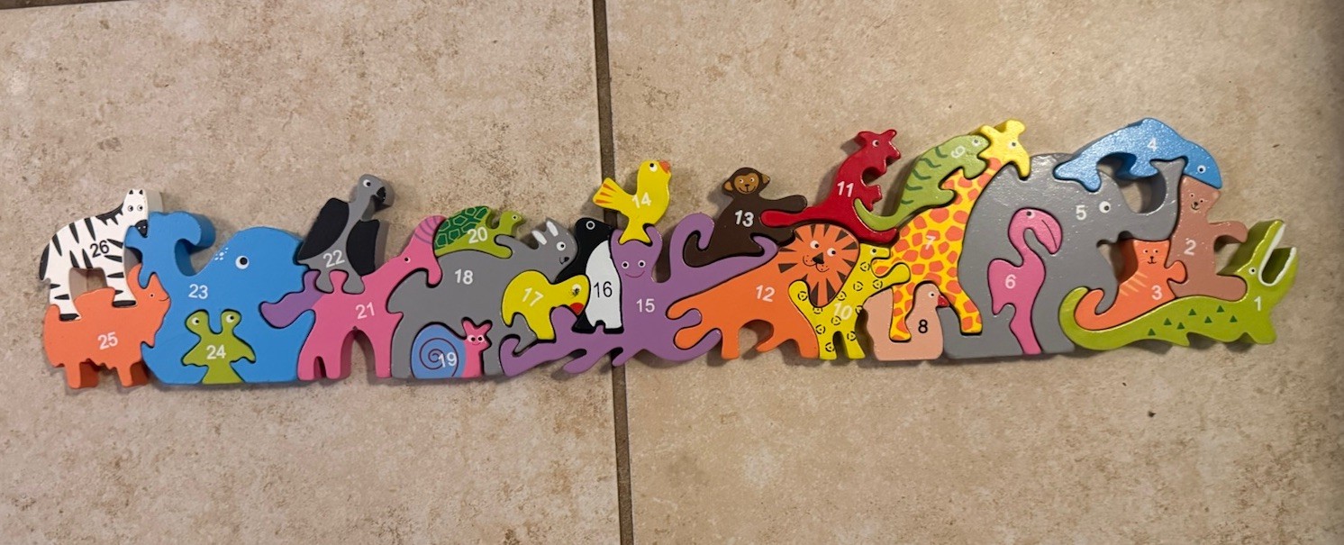 Begin Again Wooden Puzzle Animal Parade Letter A To Z Eco Wood Montessori