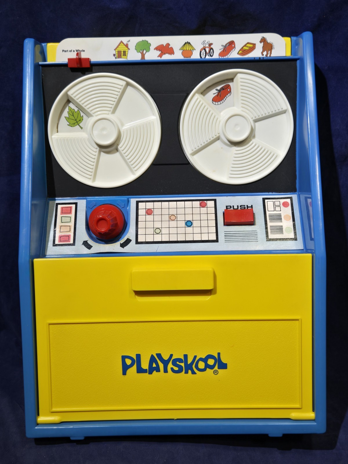 Vintage 1972 Playskool Play ‘N Learn Computer Reel to Reel Toy with 7 Cards