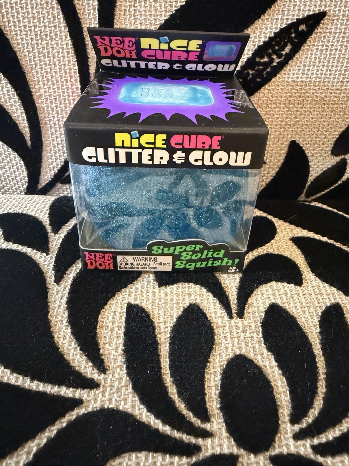 💙Authentic Schylling NeeDoh Blue Nice Cube Glitter and Glow