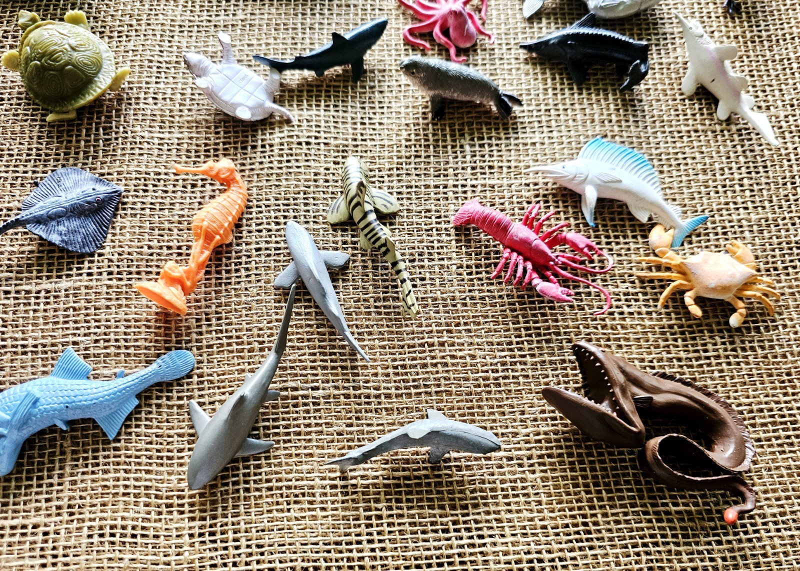 Lot Of 26 Ocean Sea Life Animals 2″ To 5.5″ Fish, Whales, Sharks, Turtles Toys