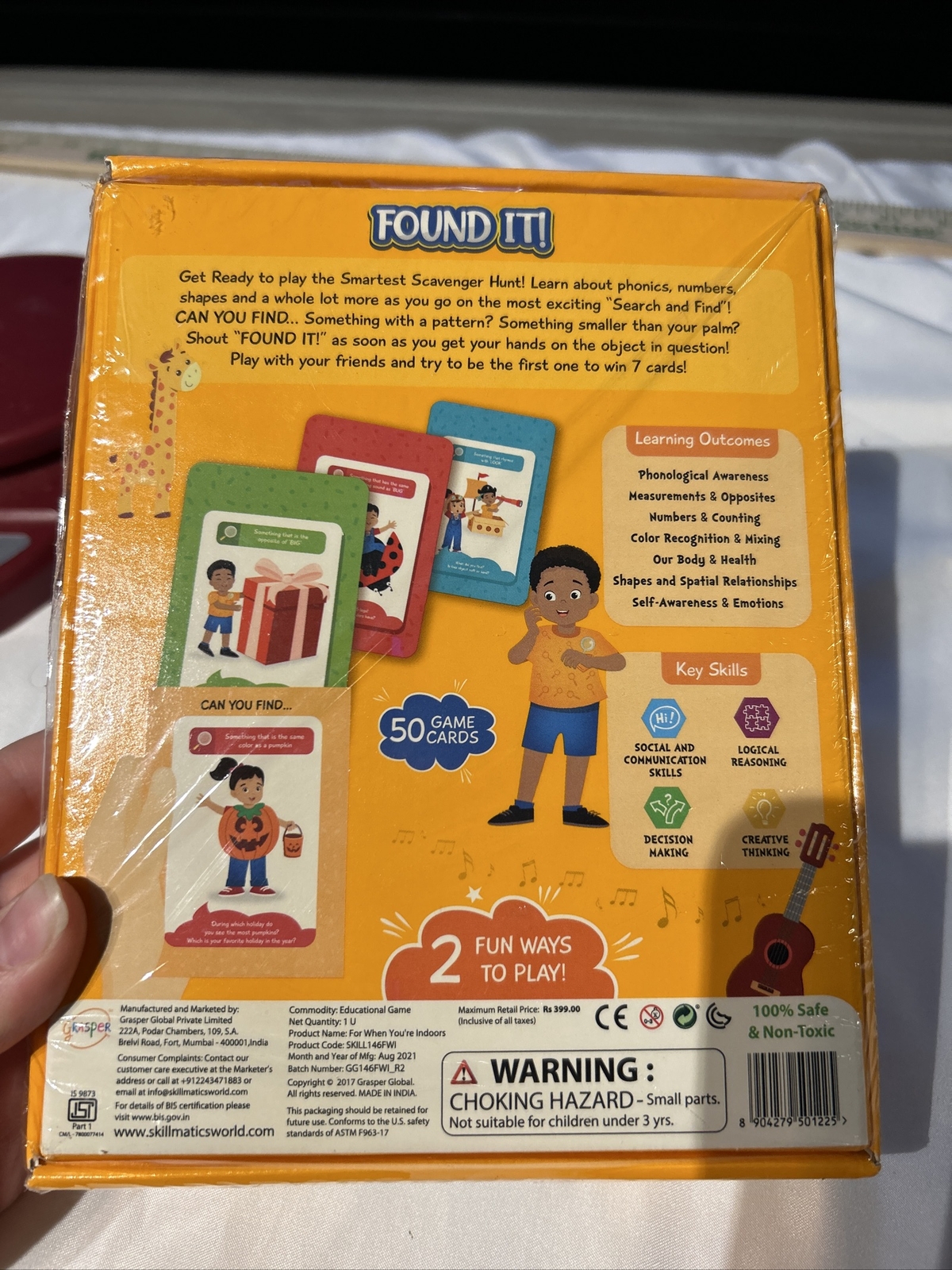 Skillmatics Card Game Found It Indoor The Smart Scavenger Hunt 4-7 Kids Sealed