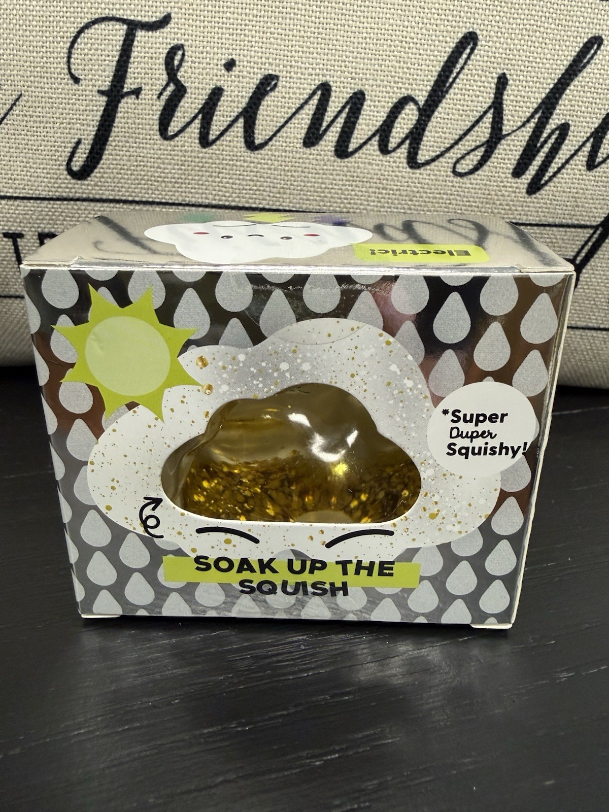 NEW J’Adore Glitter Cloud Super Duper Squishy Tactile Squeeze Toy CLEAR
