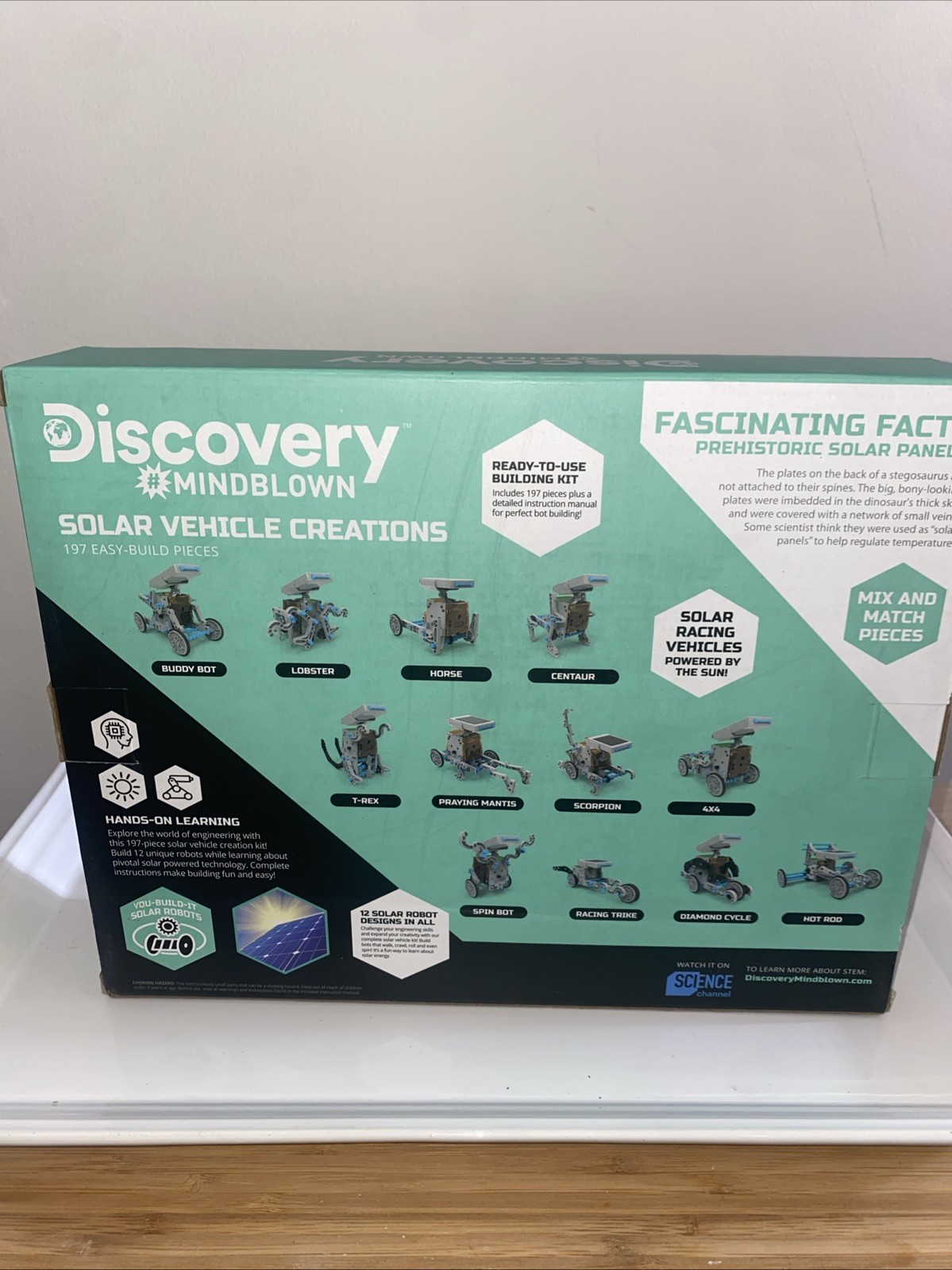 Discovery Kids Mindblown STEM 12-in-1 Solar Robot 190-Piece Creation Kit New